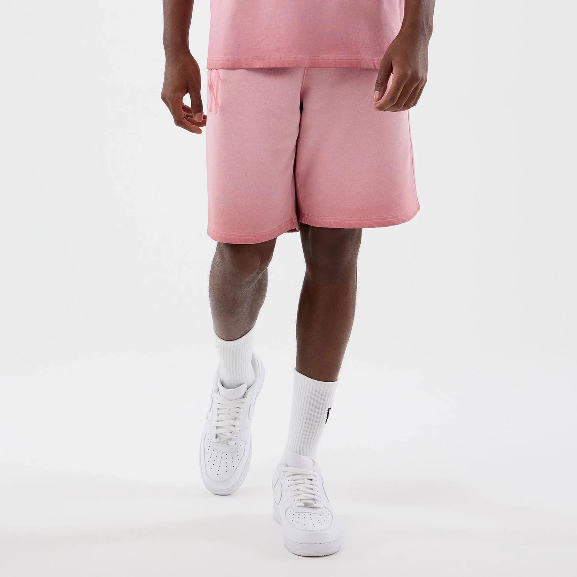 New York Yankees MLB Washed Logo Pastel Pink Shorts
