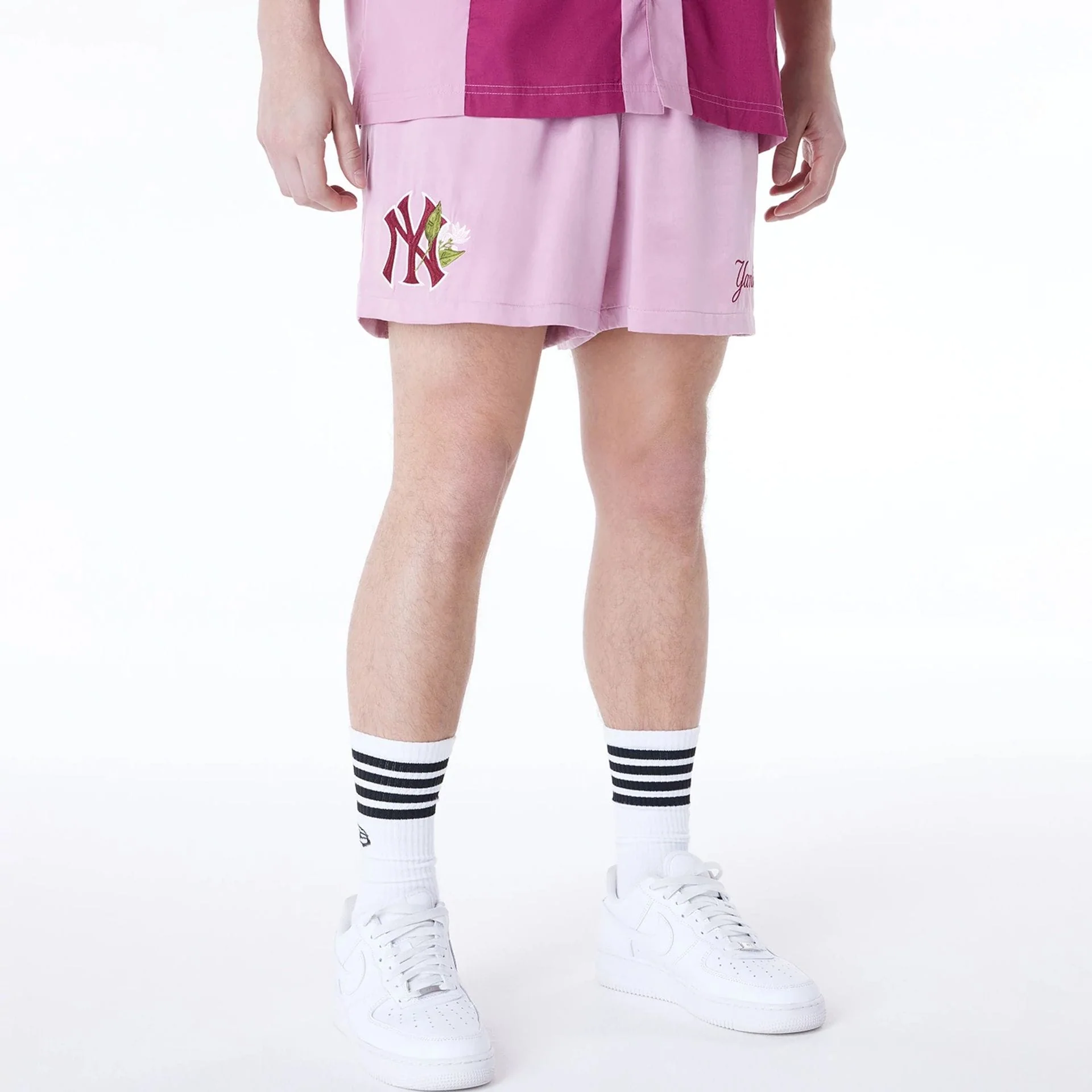 New York Yankees MLB Woven Dark Pink Shorts