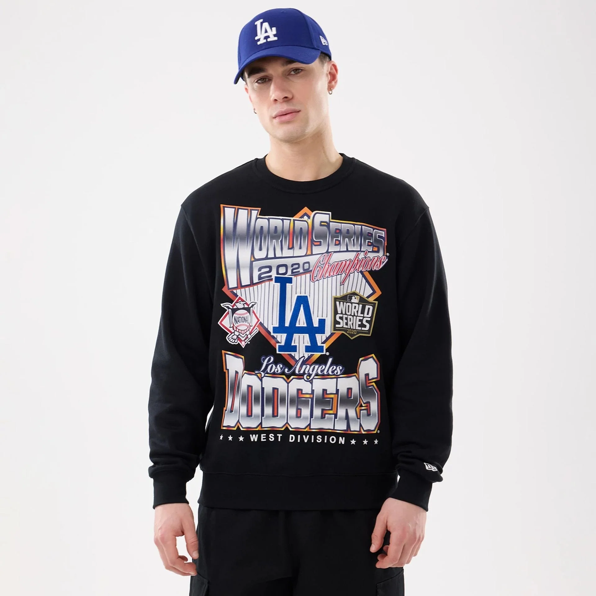 LA Dodgers MLB Retro Black Oversized Crew Neck Sweater