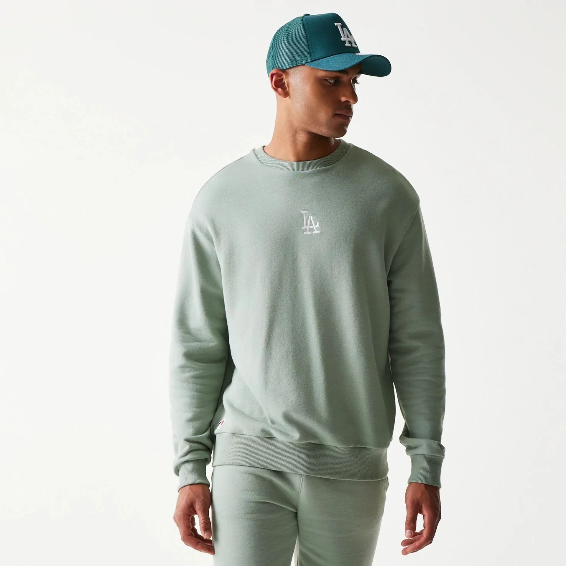 LA Dodgers MLB Midi Pastel Green Oversized Crew Neck Sweater