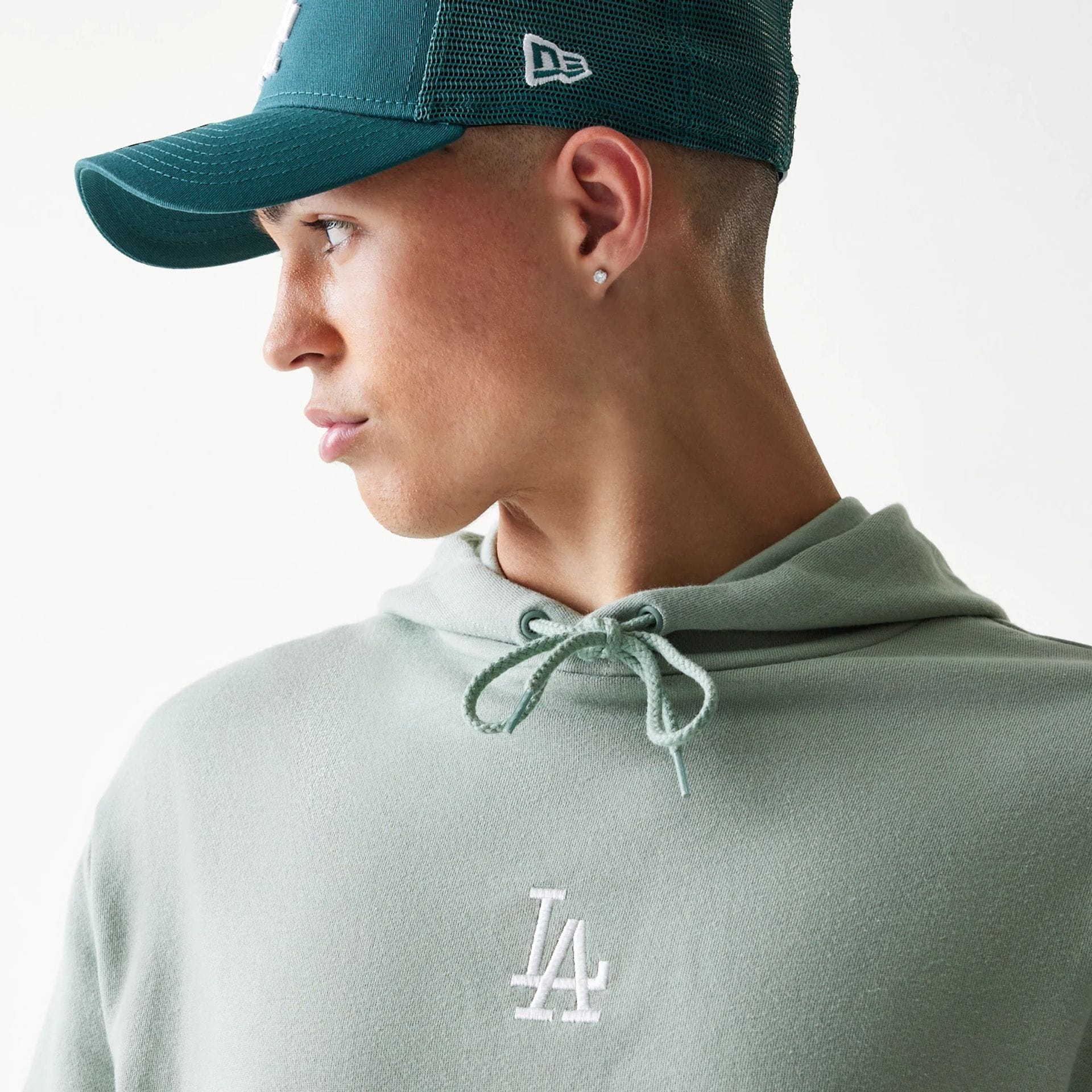 LA Dodgers MLB Midi Pastel Green Oversized Pullover Hoodie