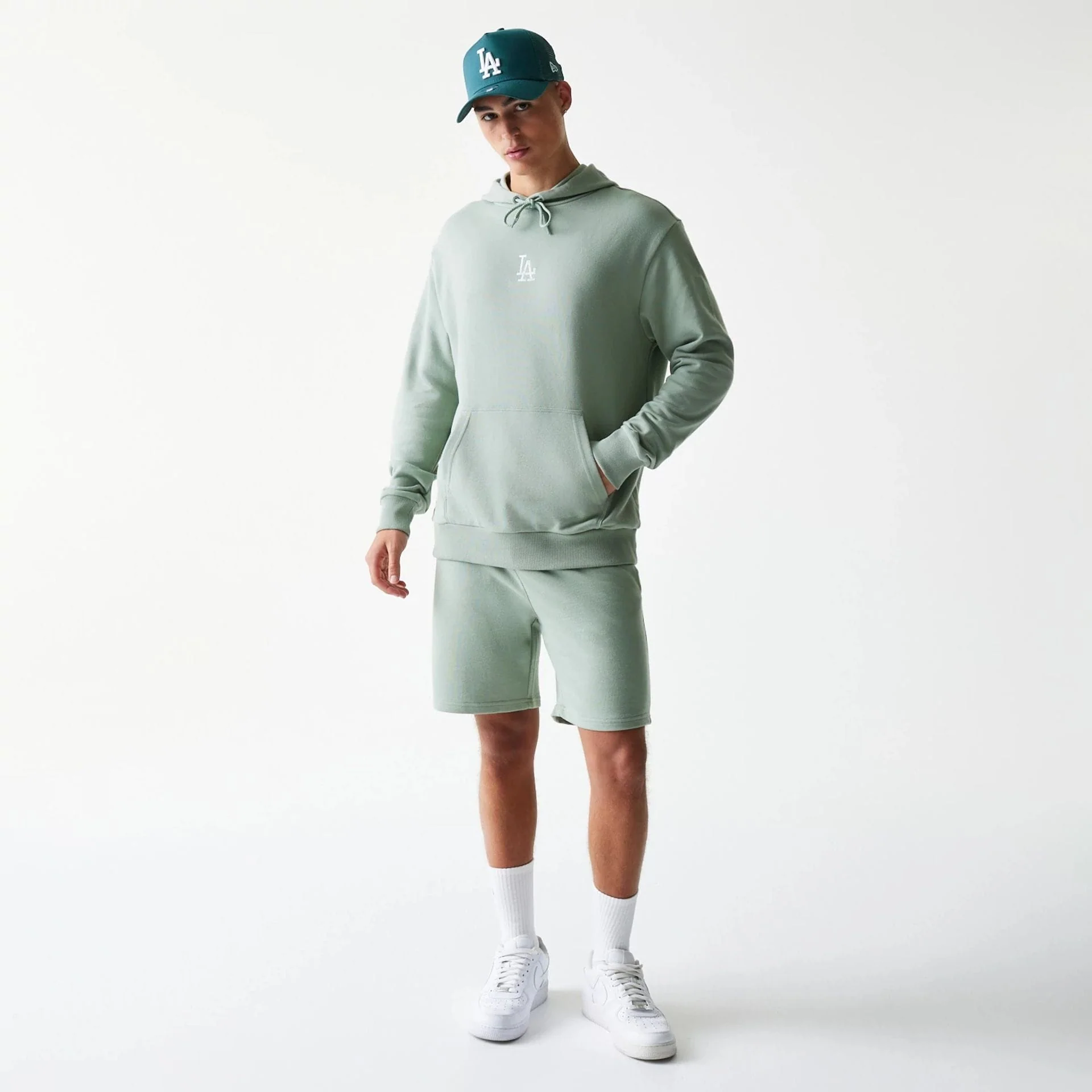 LA Dodgers MLB Midi Pastel Green Oversized Pullover Hoodie