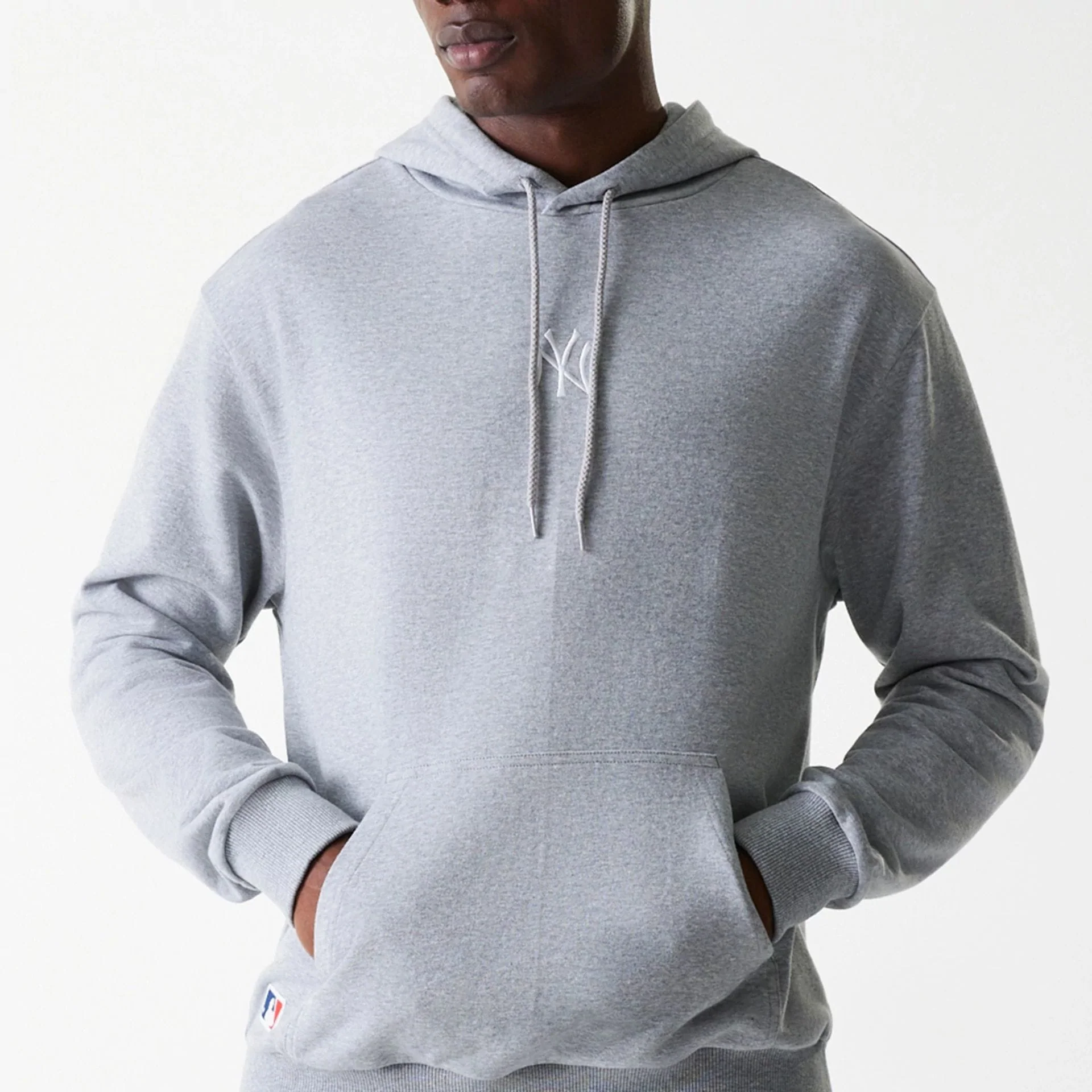 New York Yankees MLB League Essential Midi French Terry Grey Oversized Pullover Hoodie