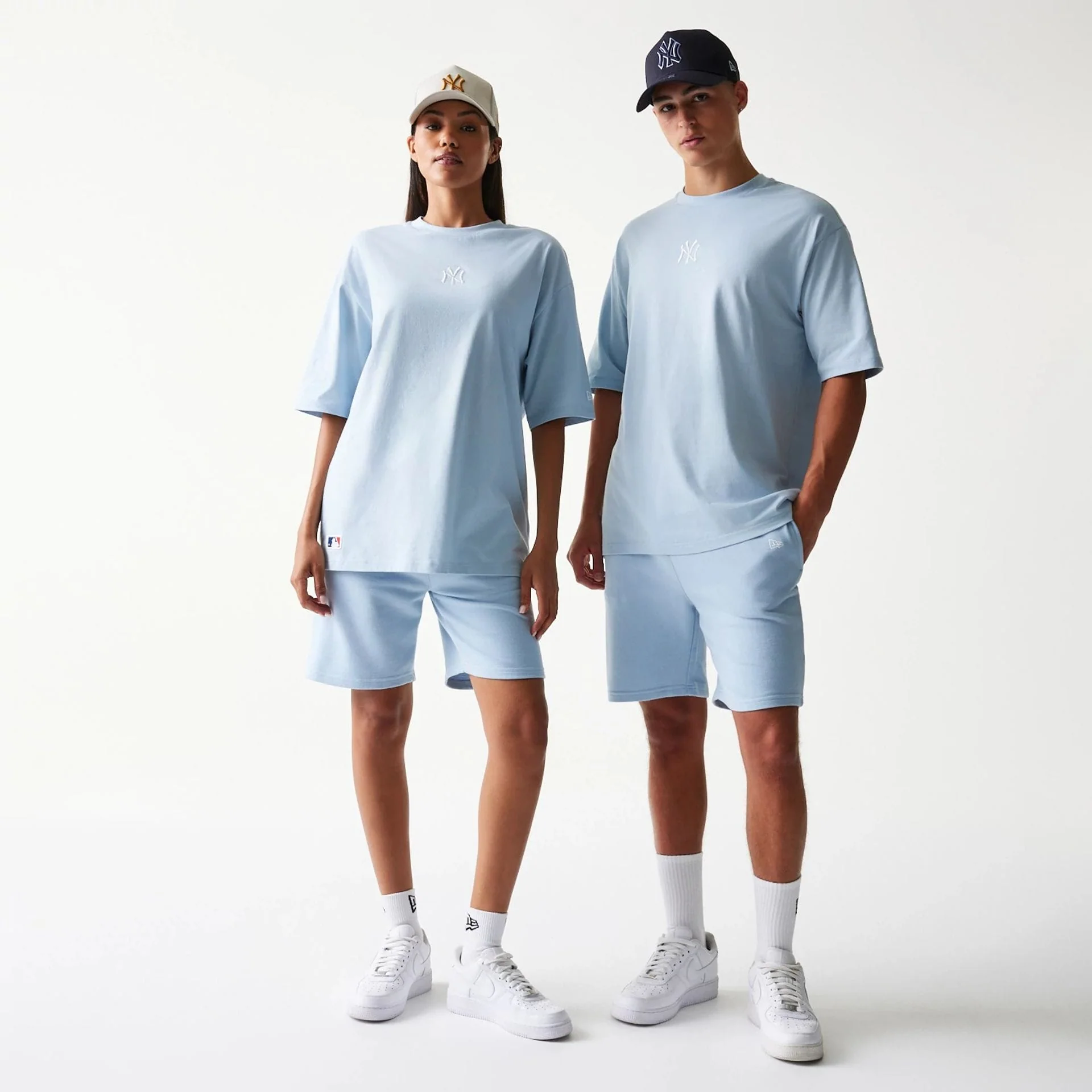 New York Yankees MLB Midi Pastel Blue Oversized T-Shirt