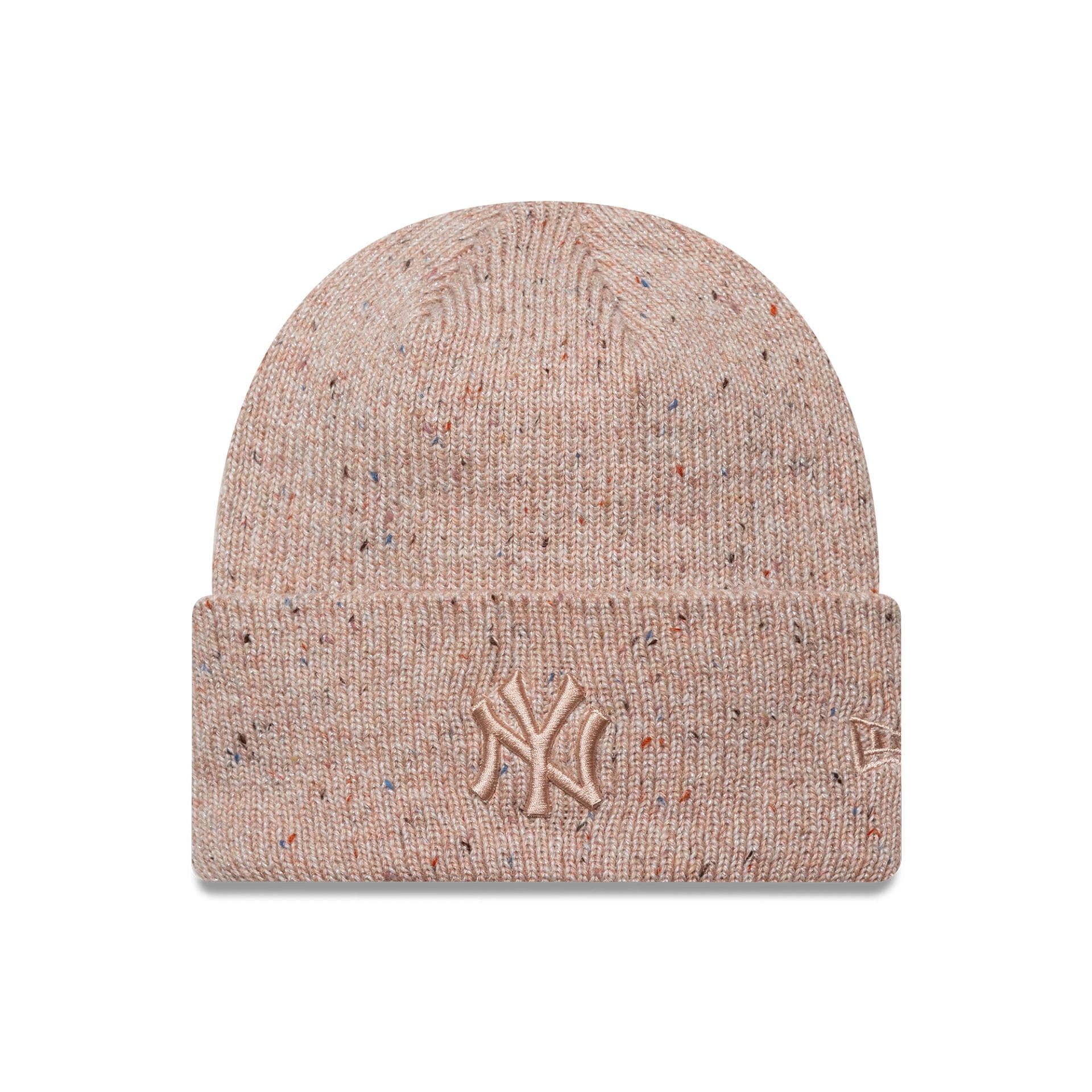 11028-new-york-yankees-womens-mlb-glitter-pastel-pink-cuff-knit-beanie-hat-1.jpg New York Yankees Womens MLB Glitter Pastel Pink Cuff Knit Beanie Hat