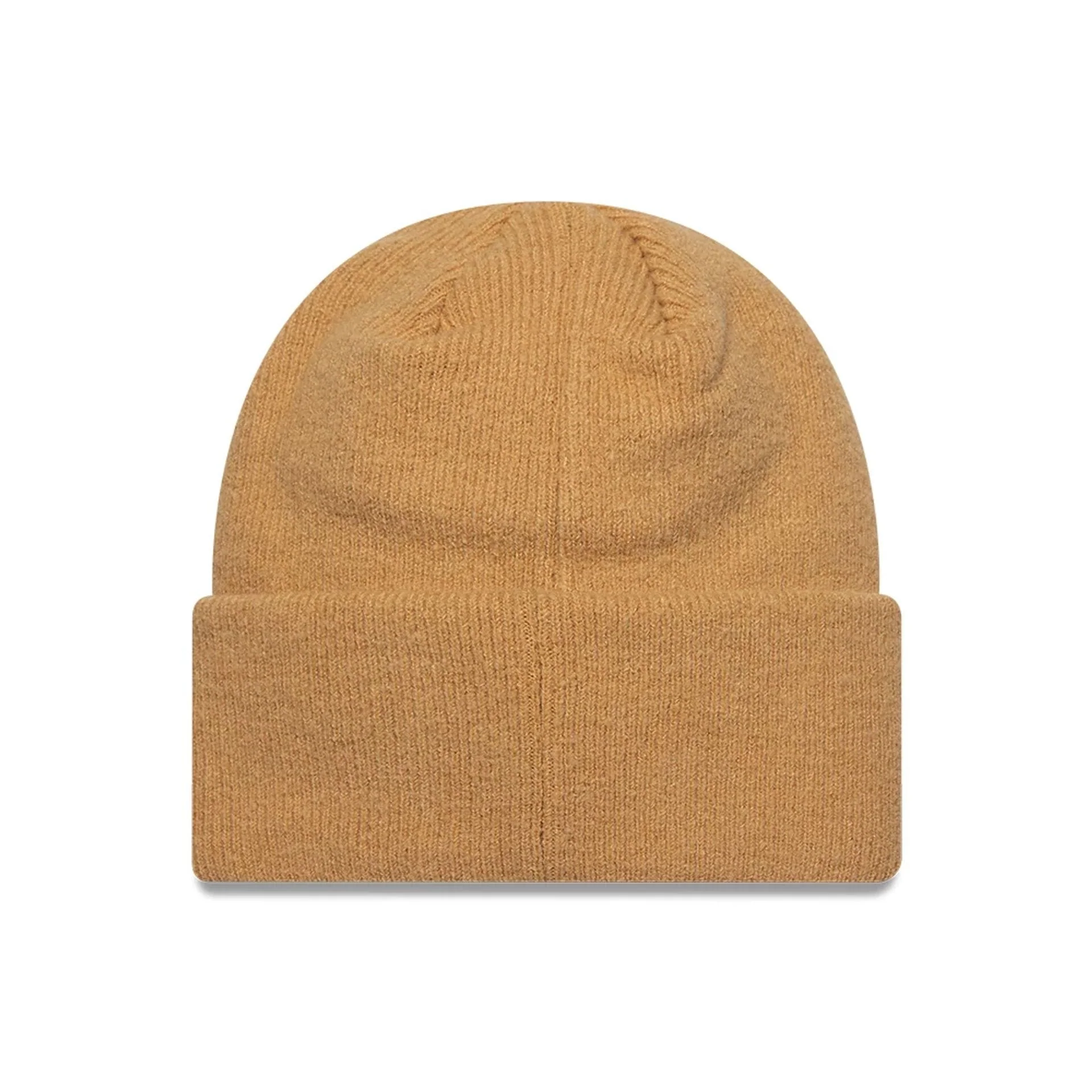 New Era Mohair Light Beige Wide Cuff Knit Beanie Hat