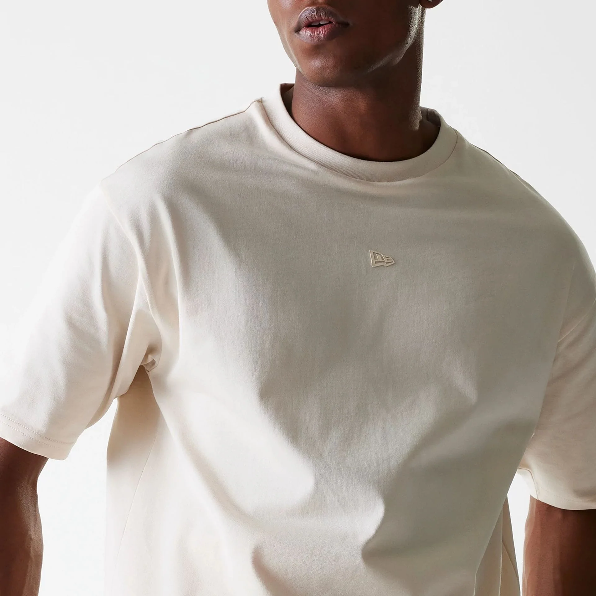 New Era Tech Light Beige Oversized T-Shirt