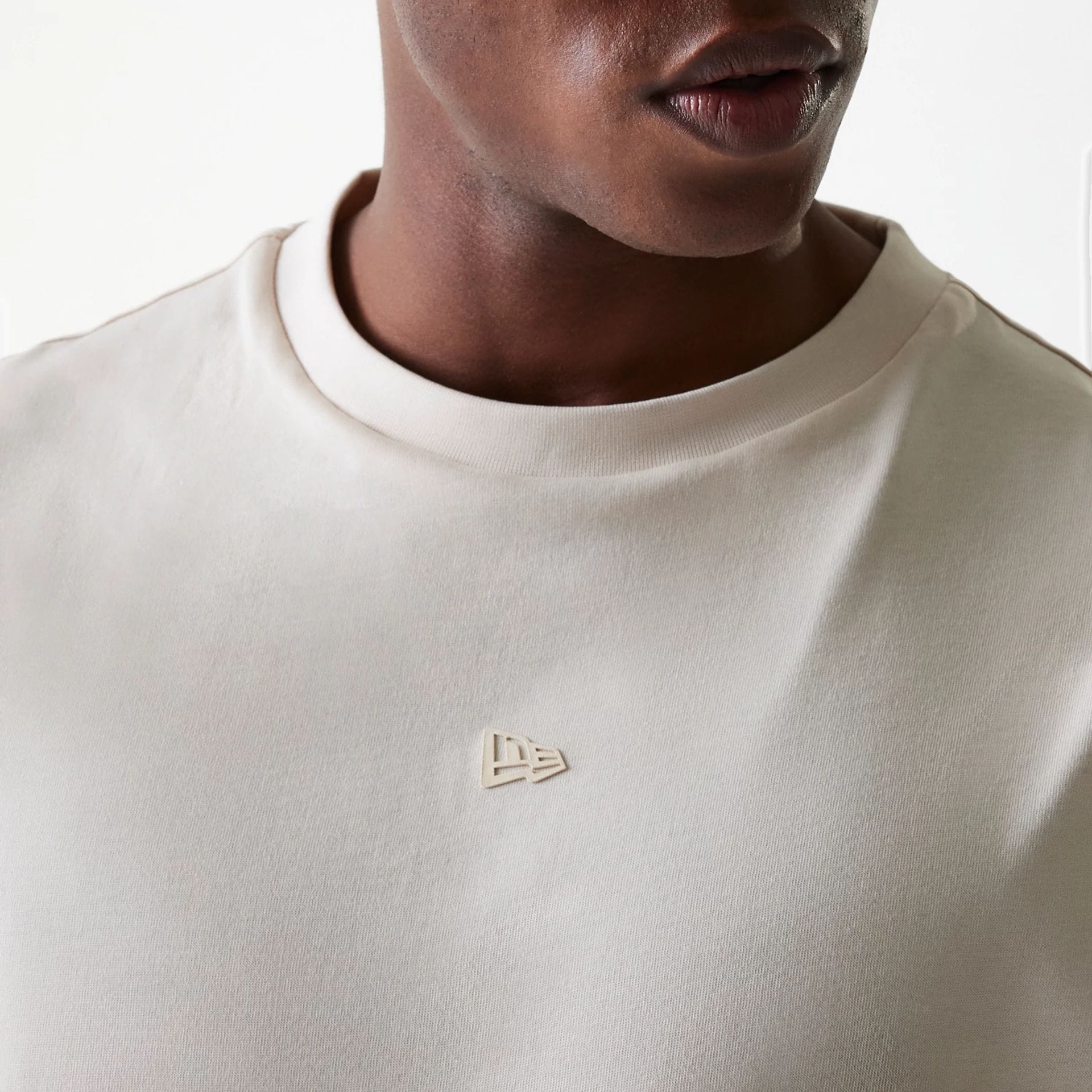 New Era Tech Light Beige Oversized T-Shirt