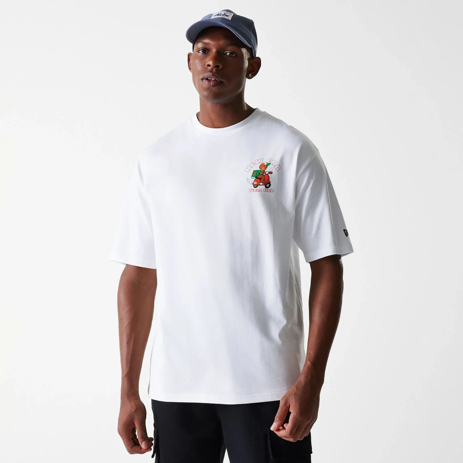New Era Pizza Club Graphic White Oversized T-Shirt