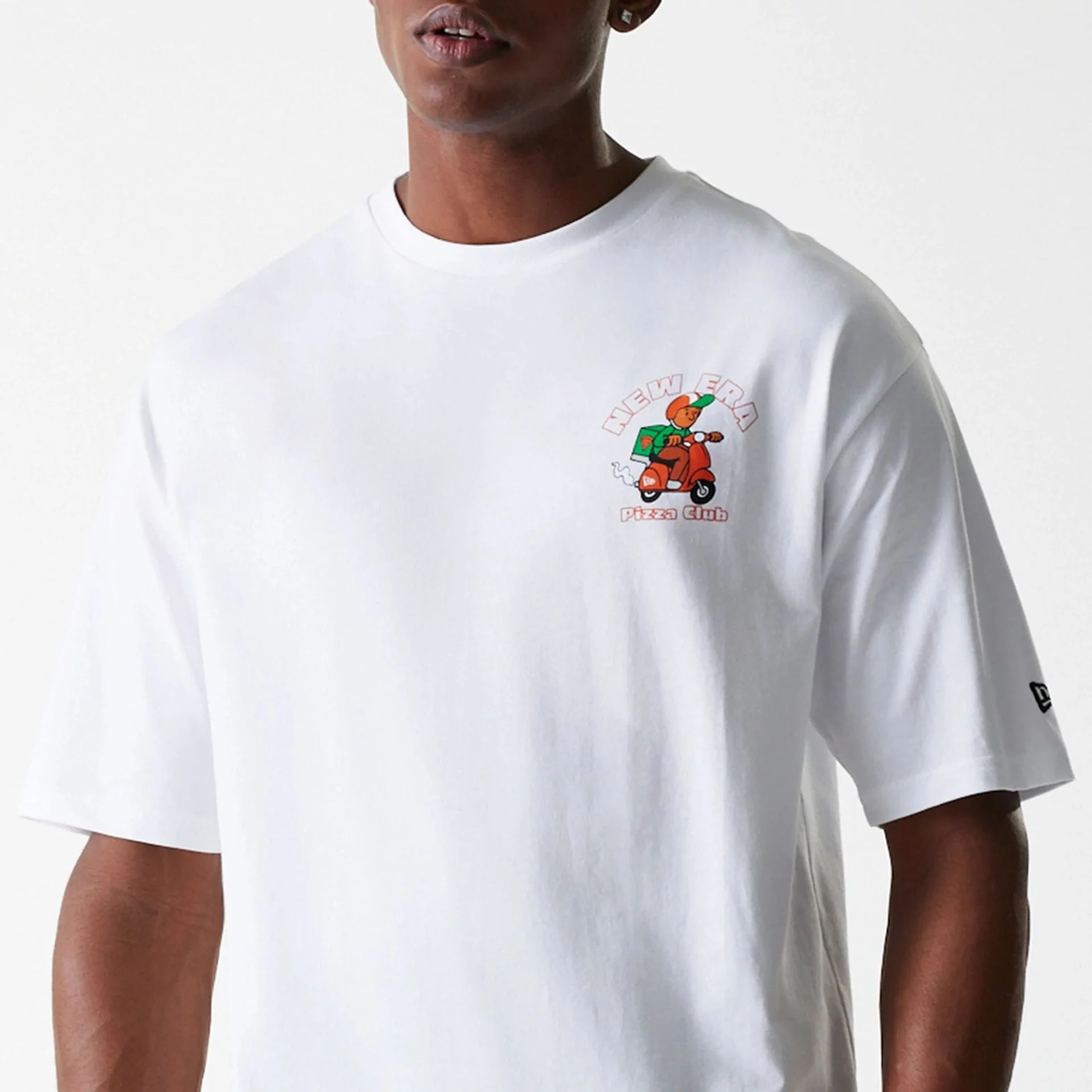 New Era Pizza Club Graphic White Oversized T-Shirt