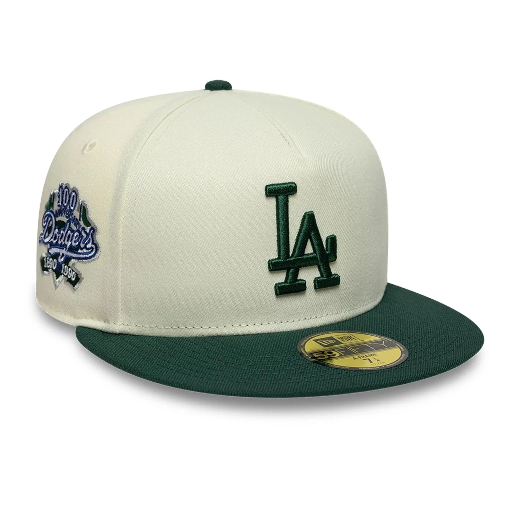 LA Dodgers MLB Cream 59FIFTY A-Frame Fitted Cap