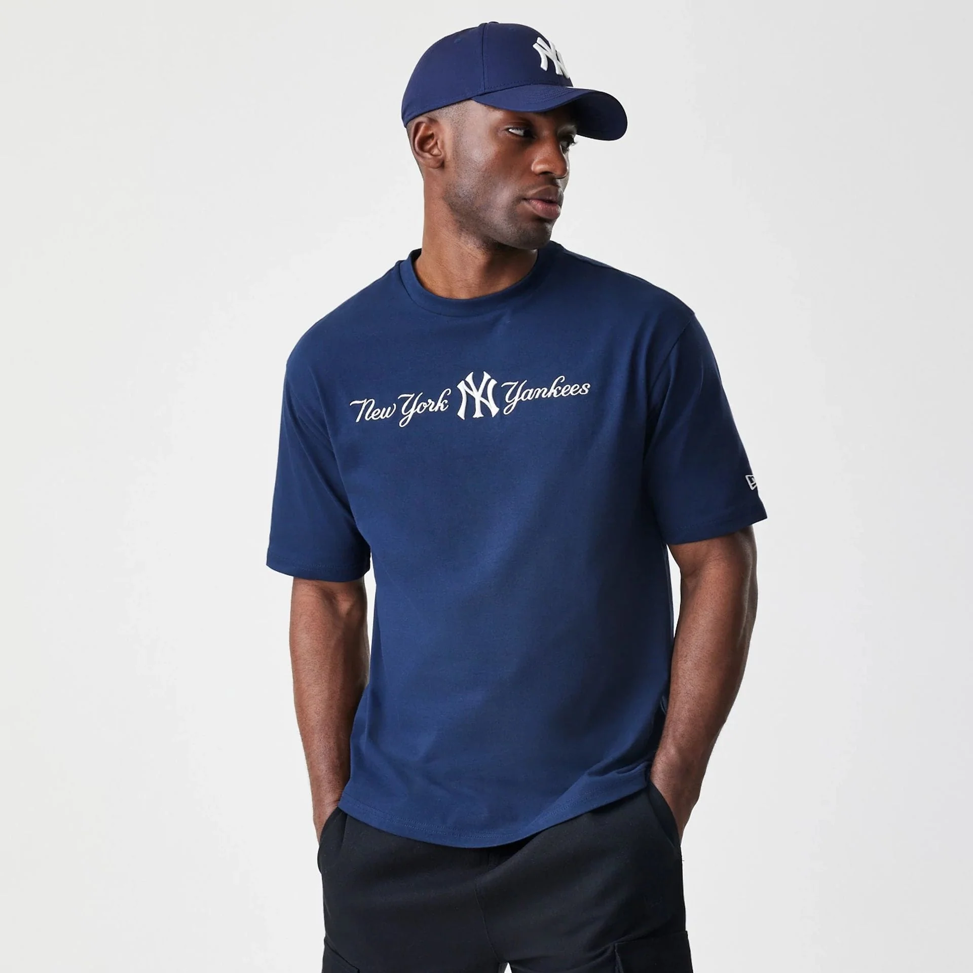New York Yankees MLB Script Navy Oversized T-Shirt