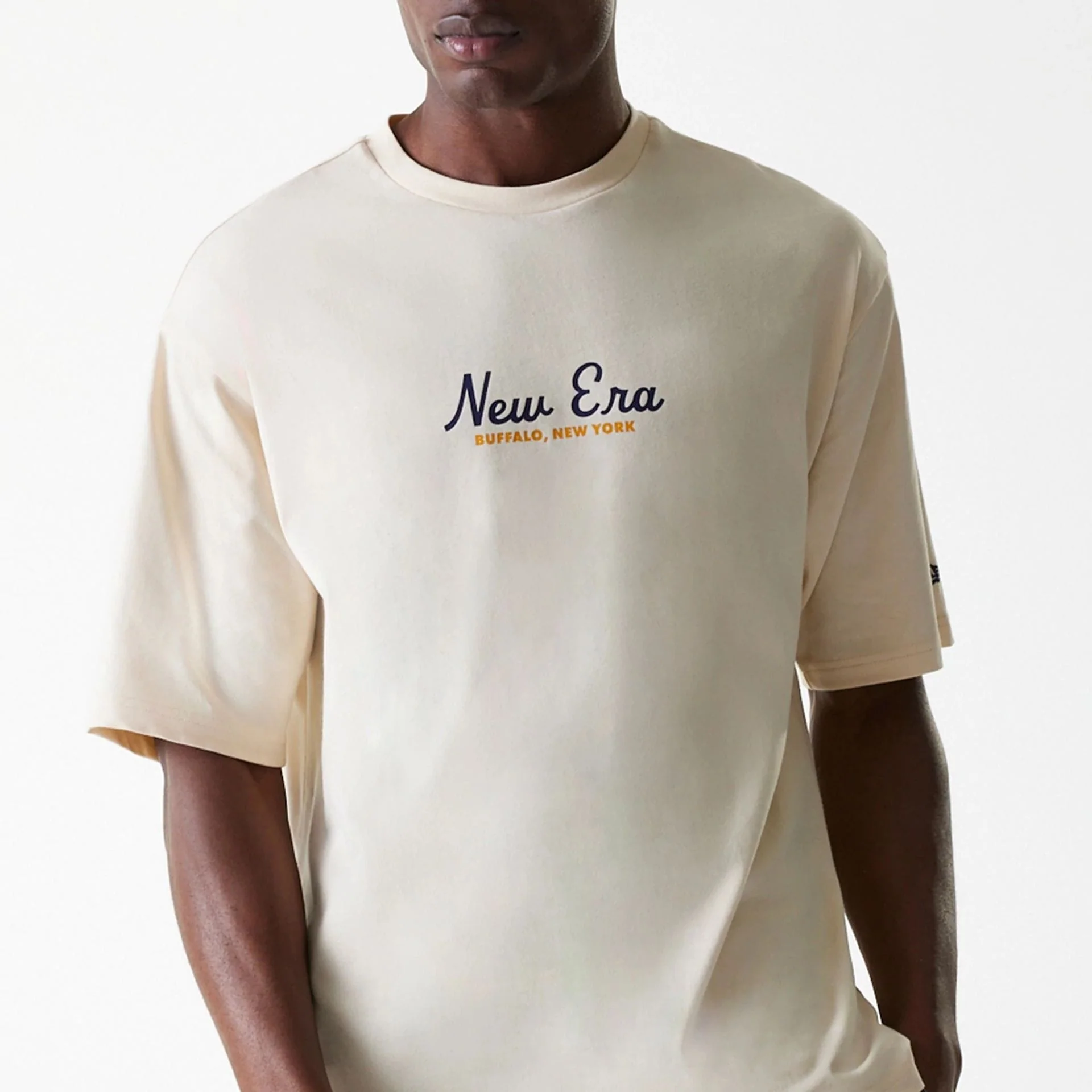 New Era Animal Graphic Light Beige Oversized T-Shirt