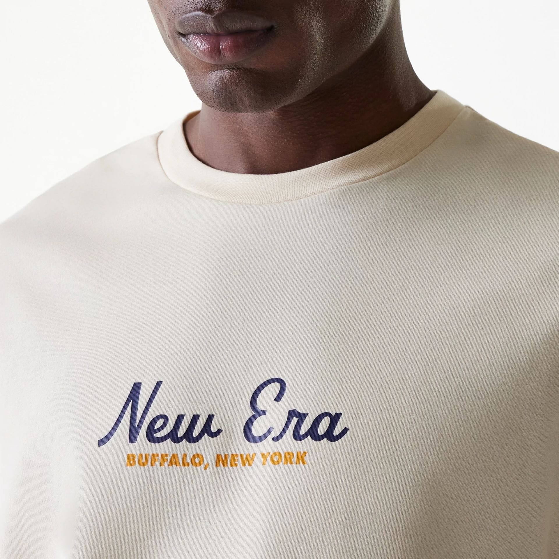 New Era Animal Graphic Light Beige Oversized T-Shirt