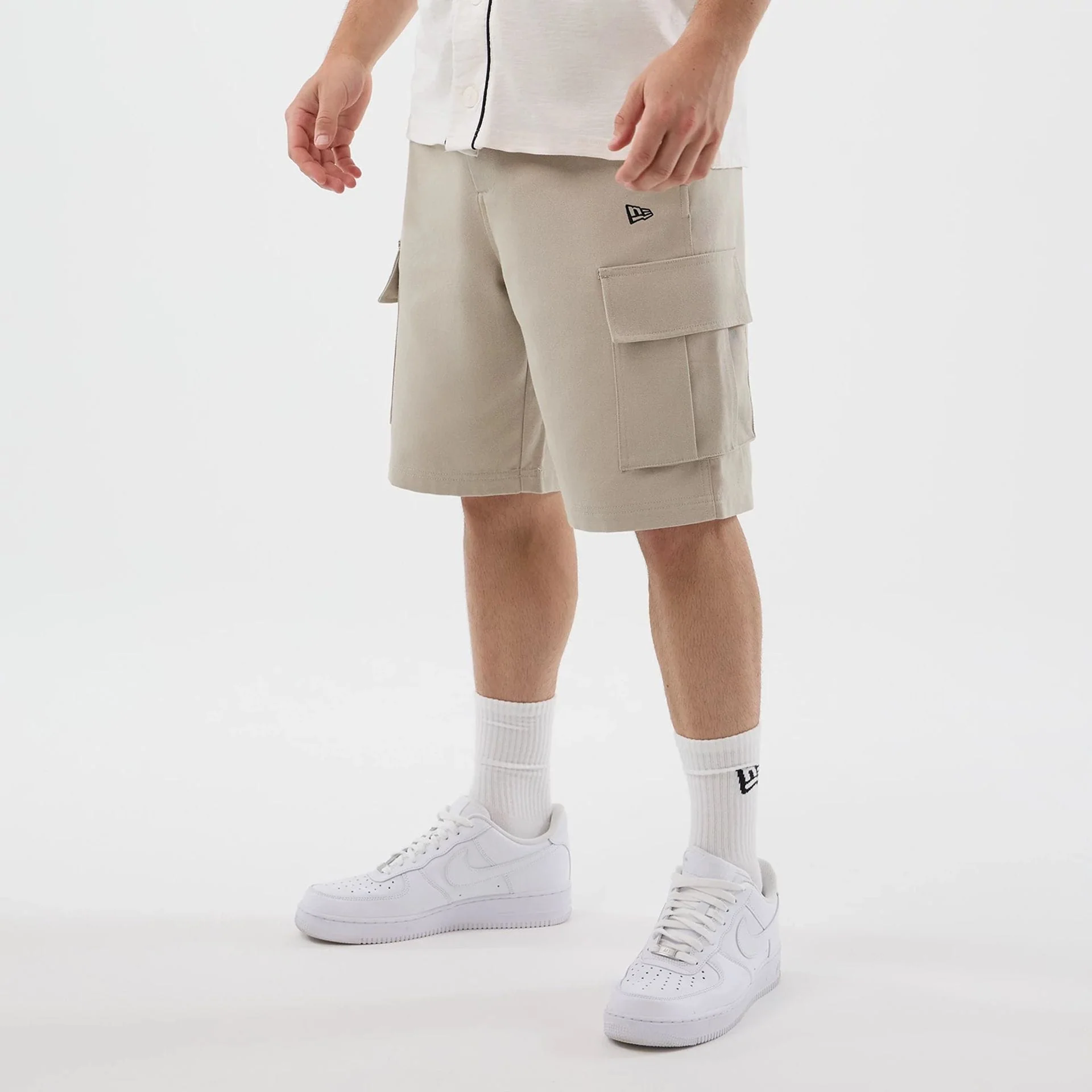 New Era Light Beige Cargo Shorts