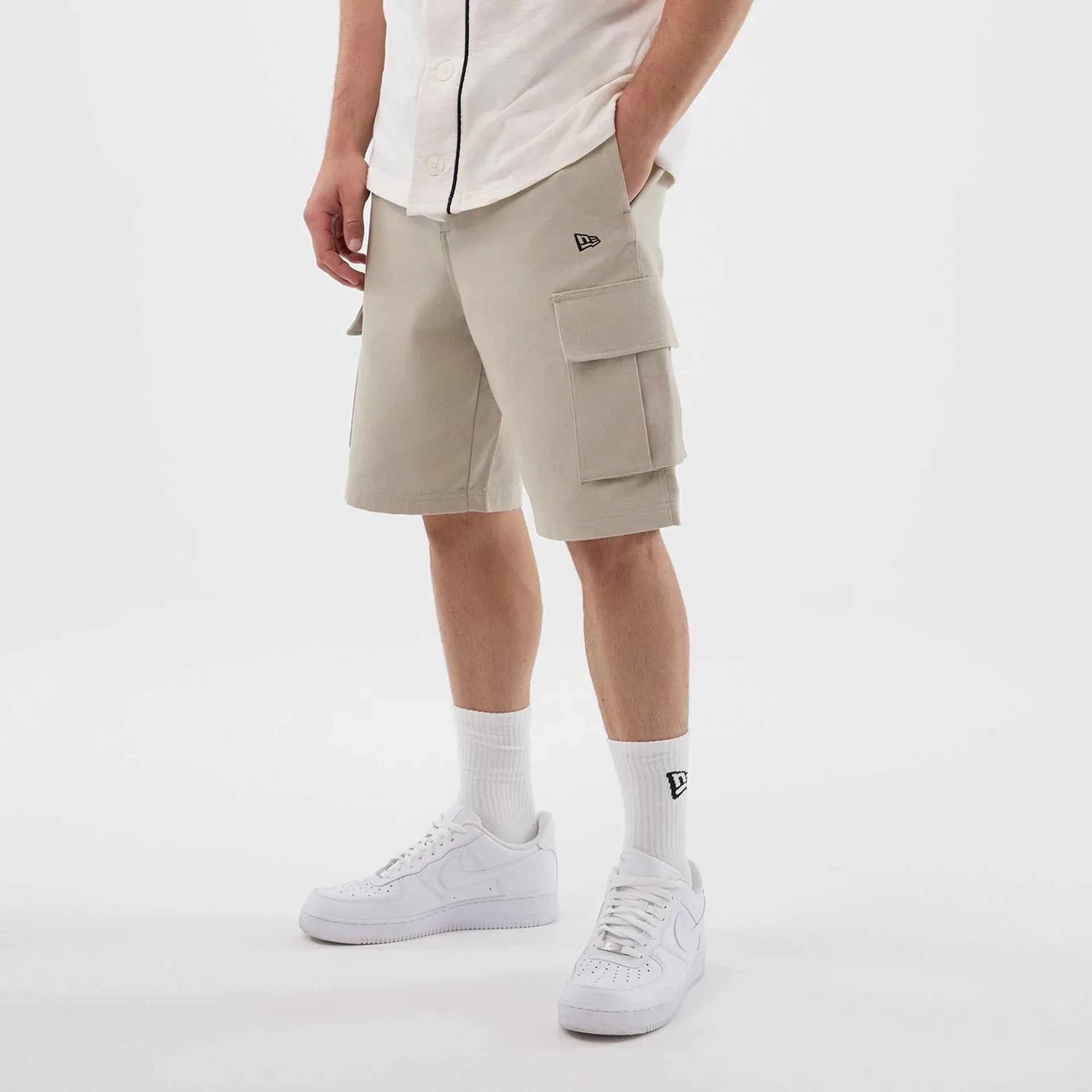 New Era Light Beige Cargo Shorts
