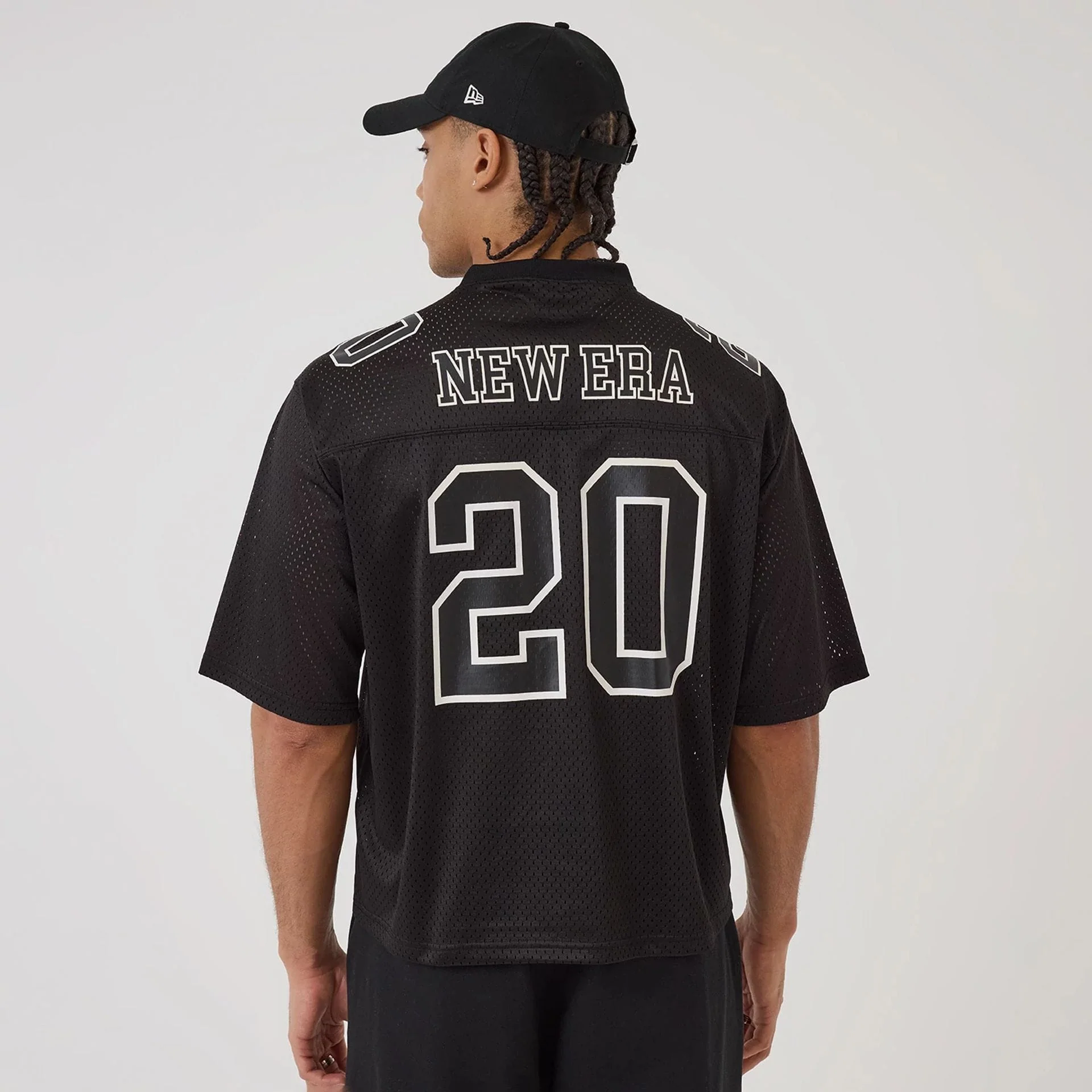 New Era Mesh Football Black Short Sleeve Shirt