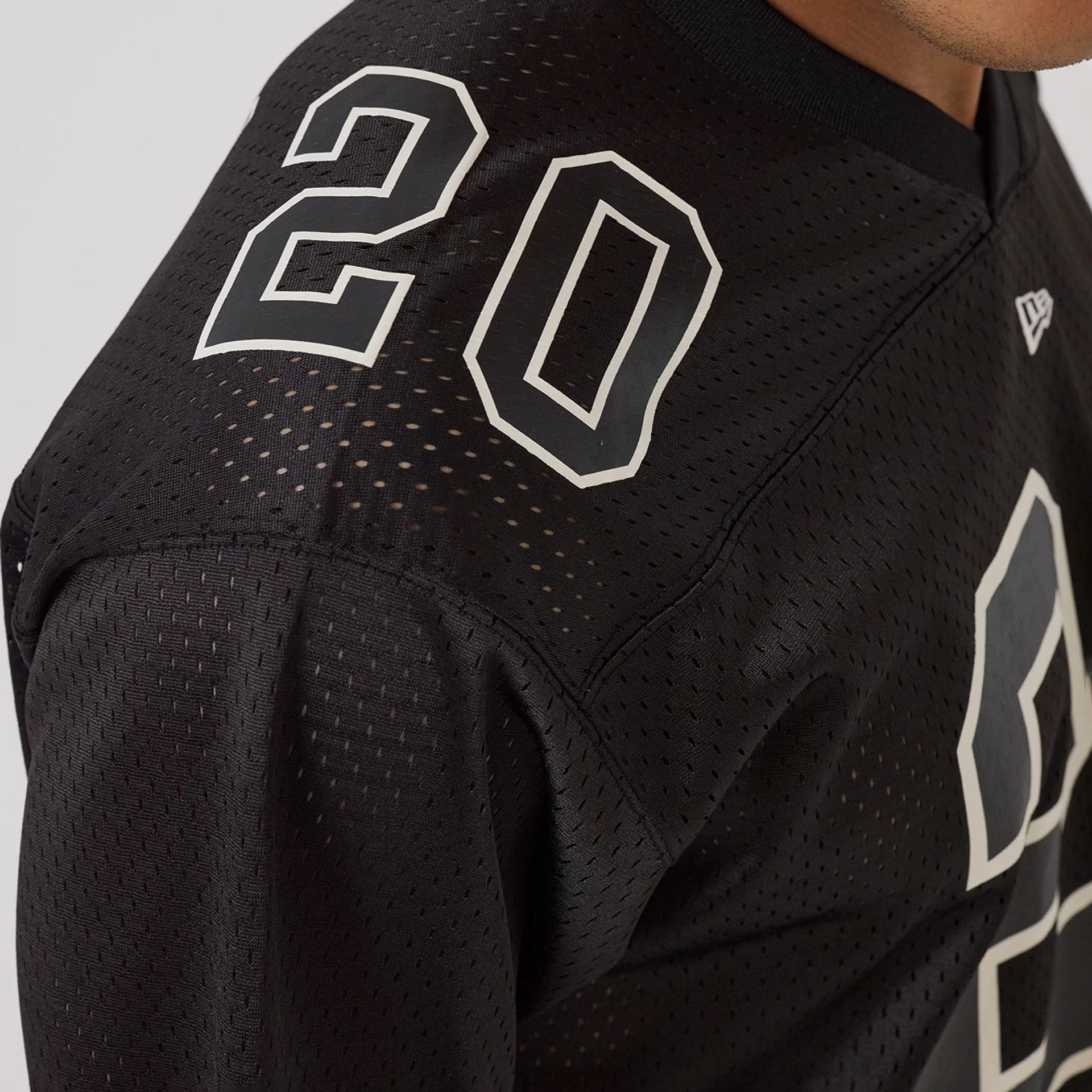 New Era Mesh Football Black Short Sleeve Shirt
