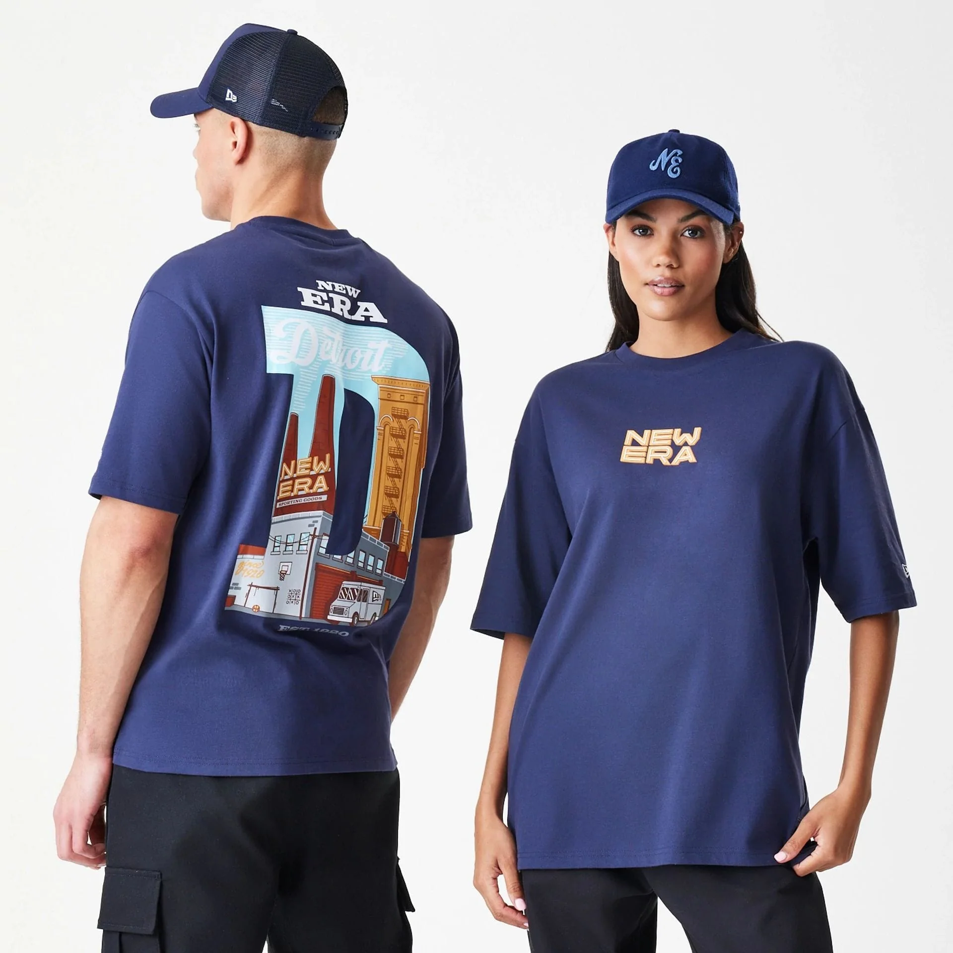 New Era Location Navy Oversized T-Shirt