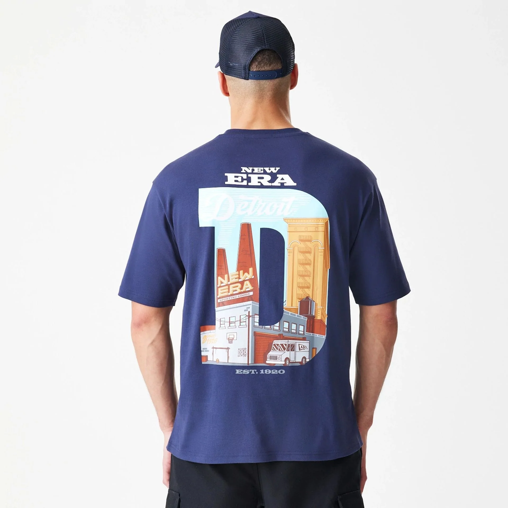 New Era Location Navy Oversized T-Shirt