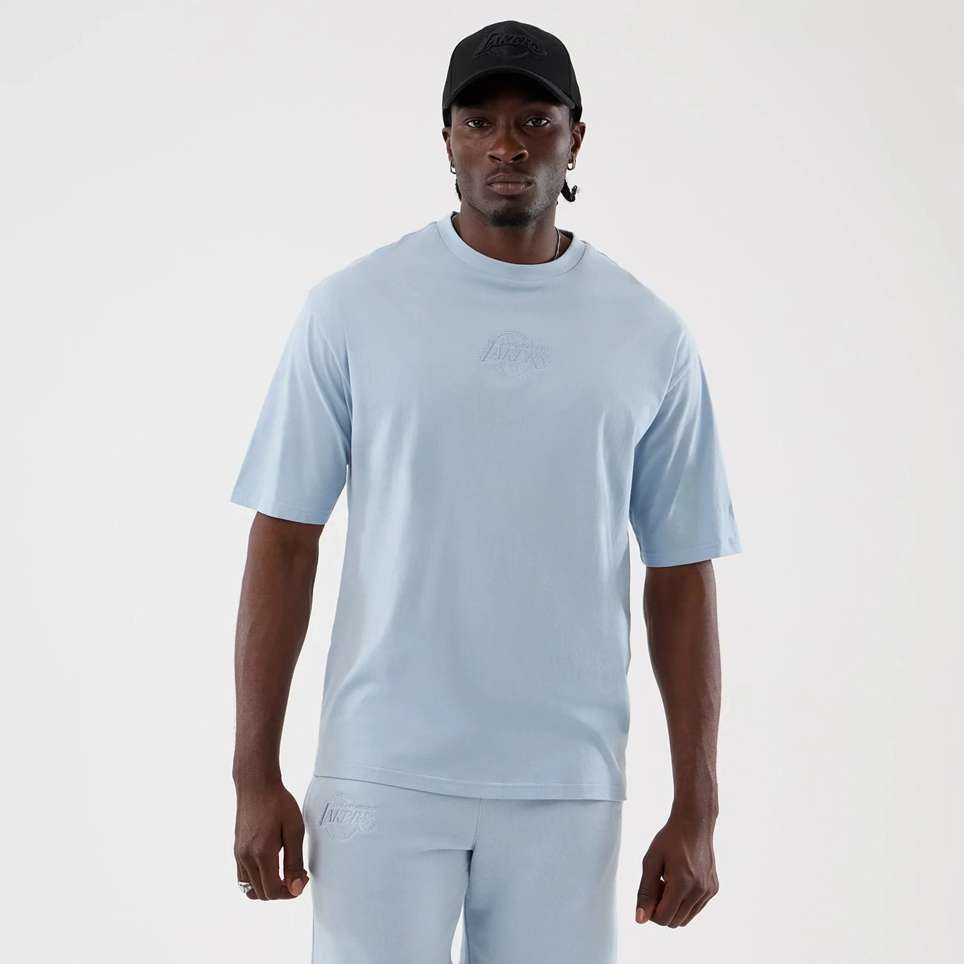 LA Lakers NBA League Essential Pastel Blue Oversized T-Shirt