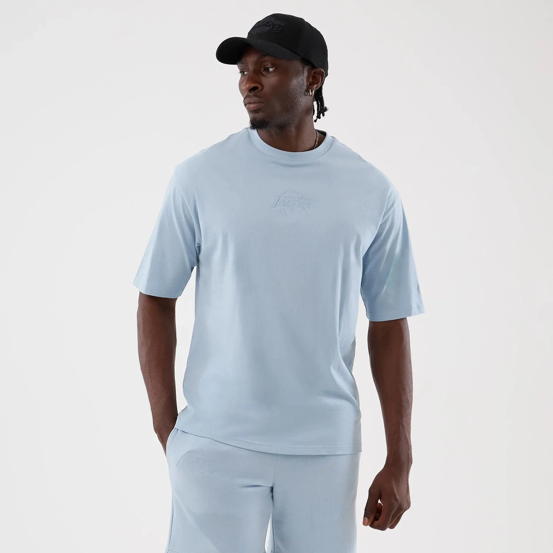 LA Lakers NBA League Essential Pastel Blue Oversized T-Shirt