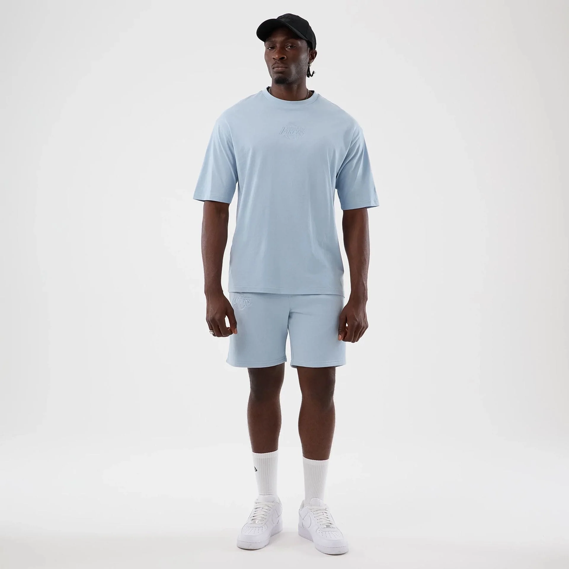 LA Lakers NBA League Essential Pastel Blue Oversized T-Shirt