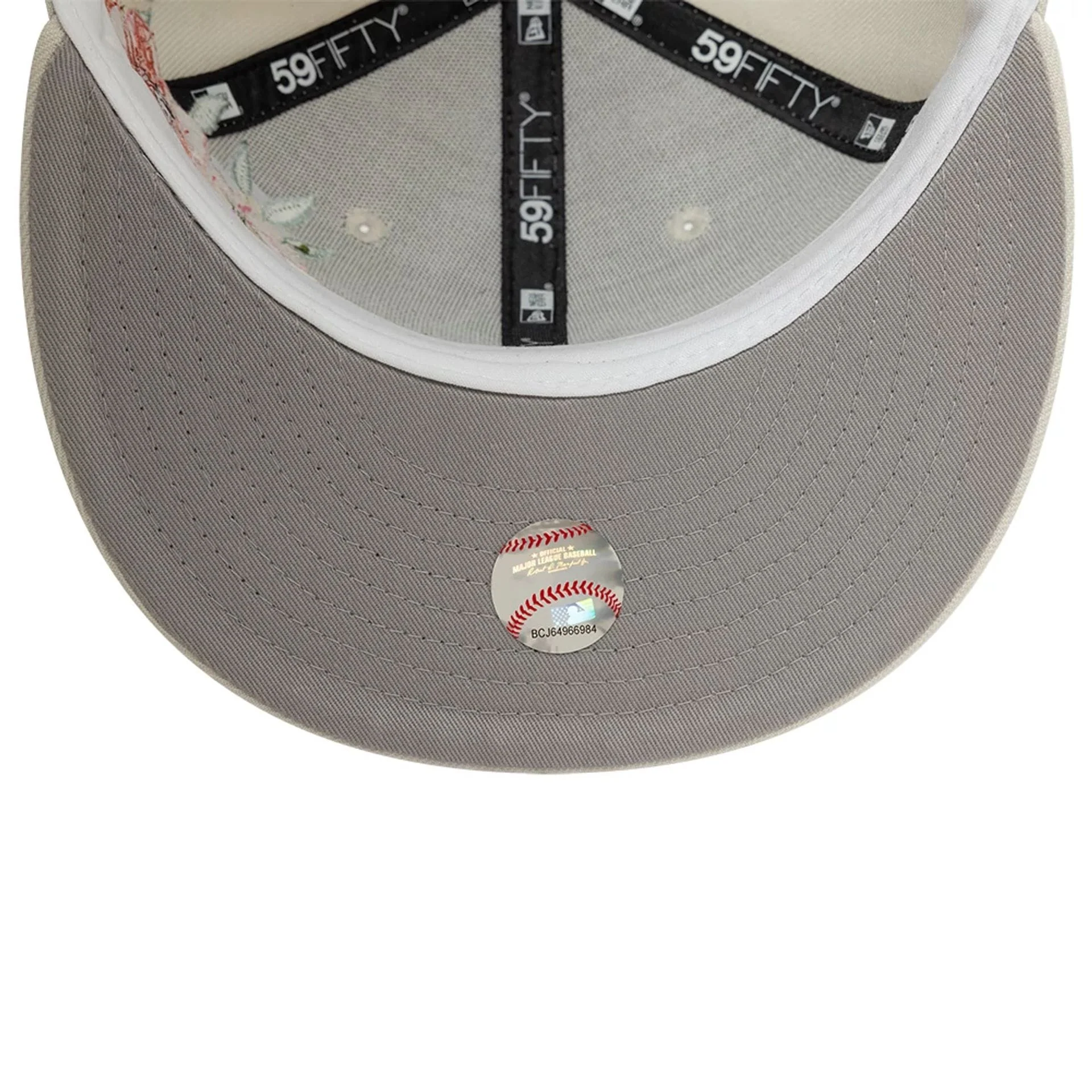 New York Yankees MLB Floral Light Beige 59FIFTY Fitted Cap
