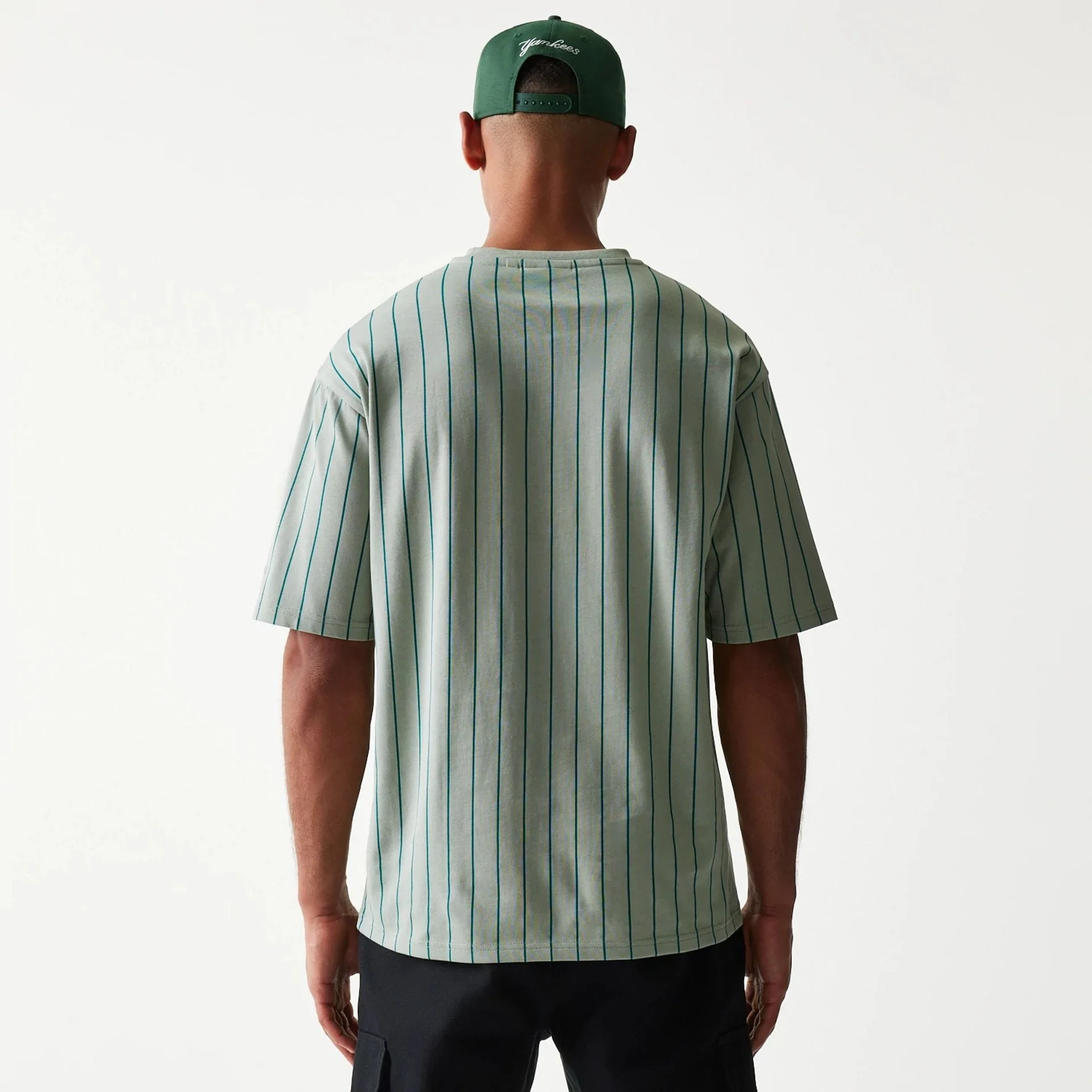 New Era Pinstripe Pastel Green Oversized T-Shirt