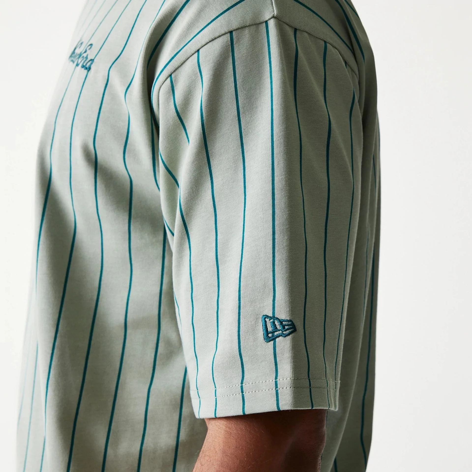 New Era Pinstripe Pastel Green Oversized T-Shirt