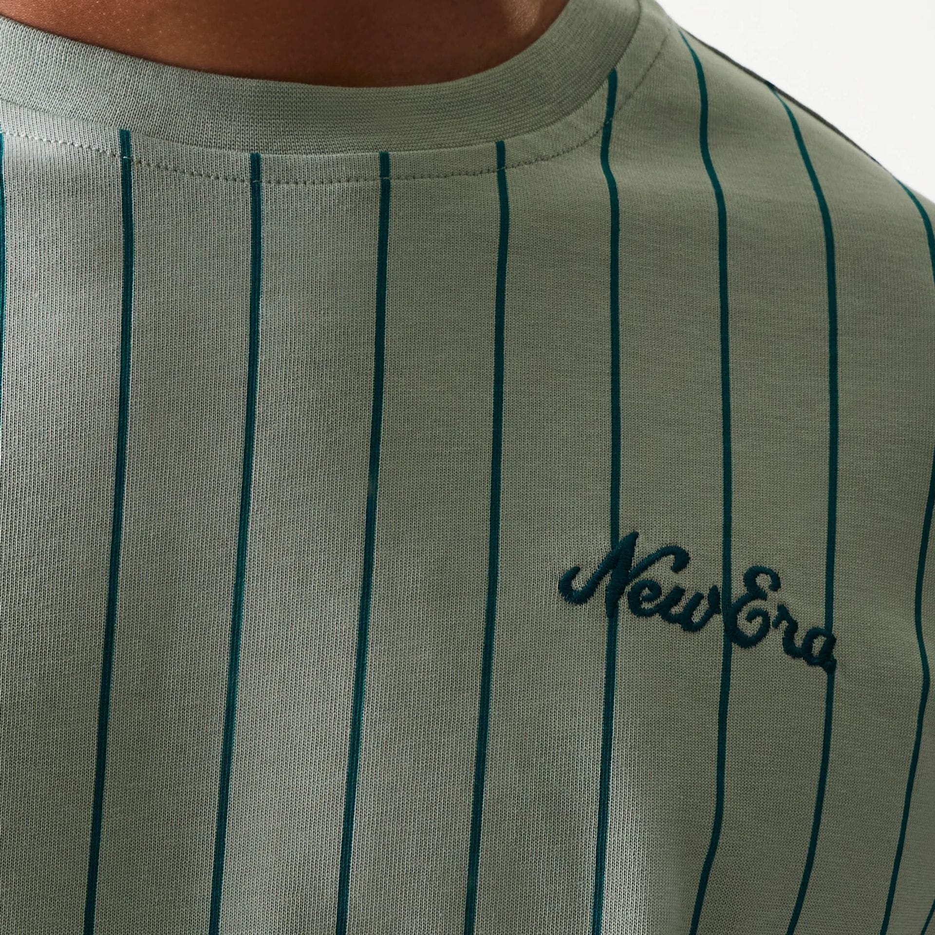 New Era Pinstripe Pastel Green Oversized T-Shirt