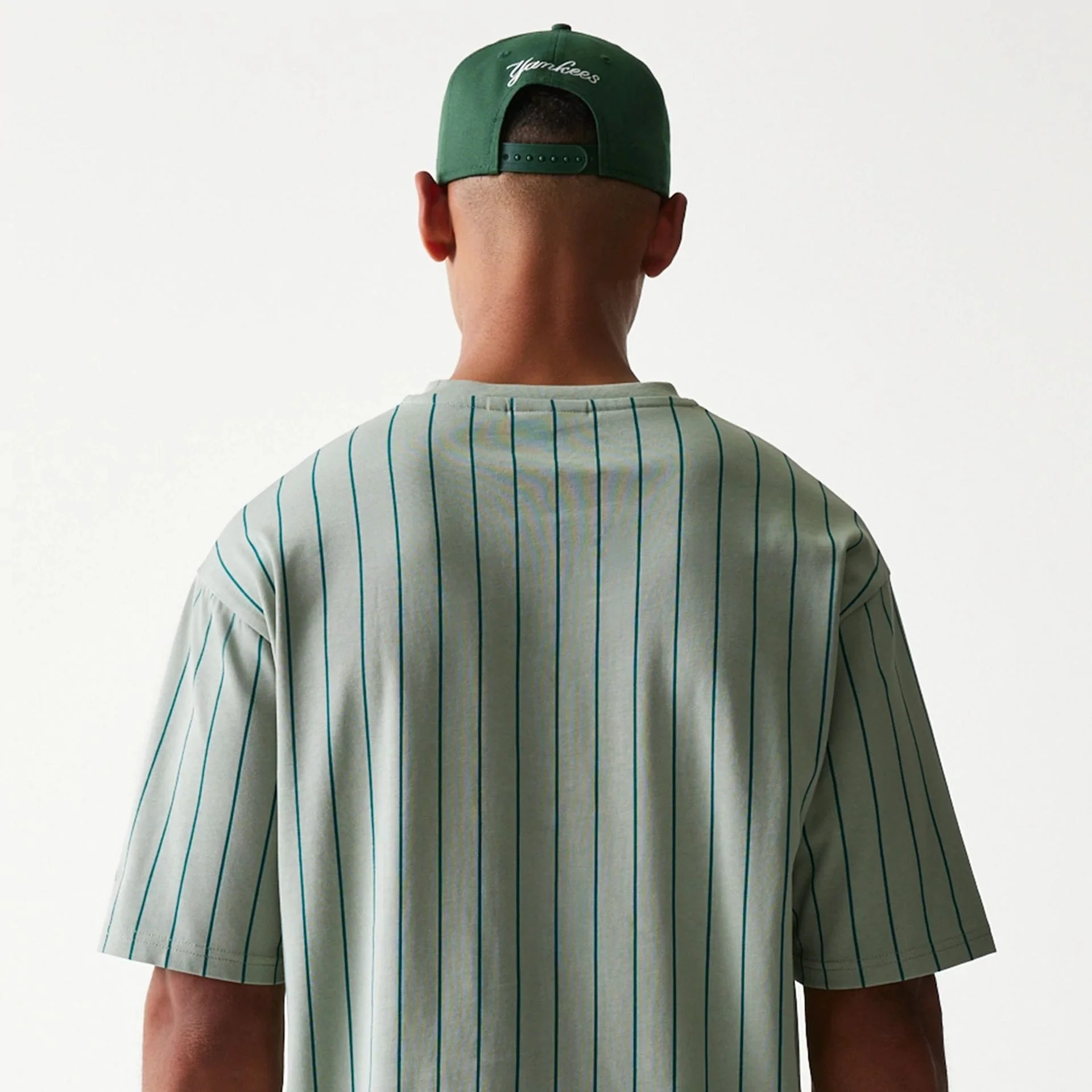 New Era Pinstripe Pastel Green Oversized T-Shirt