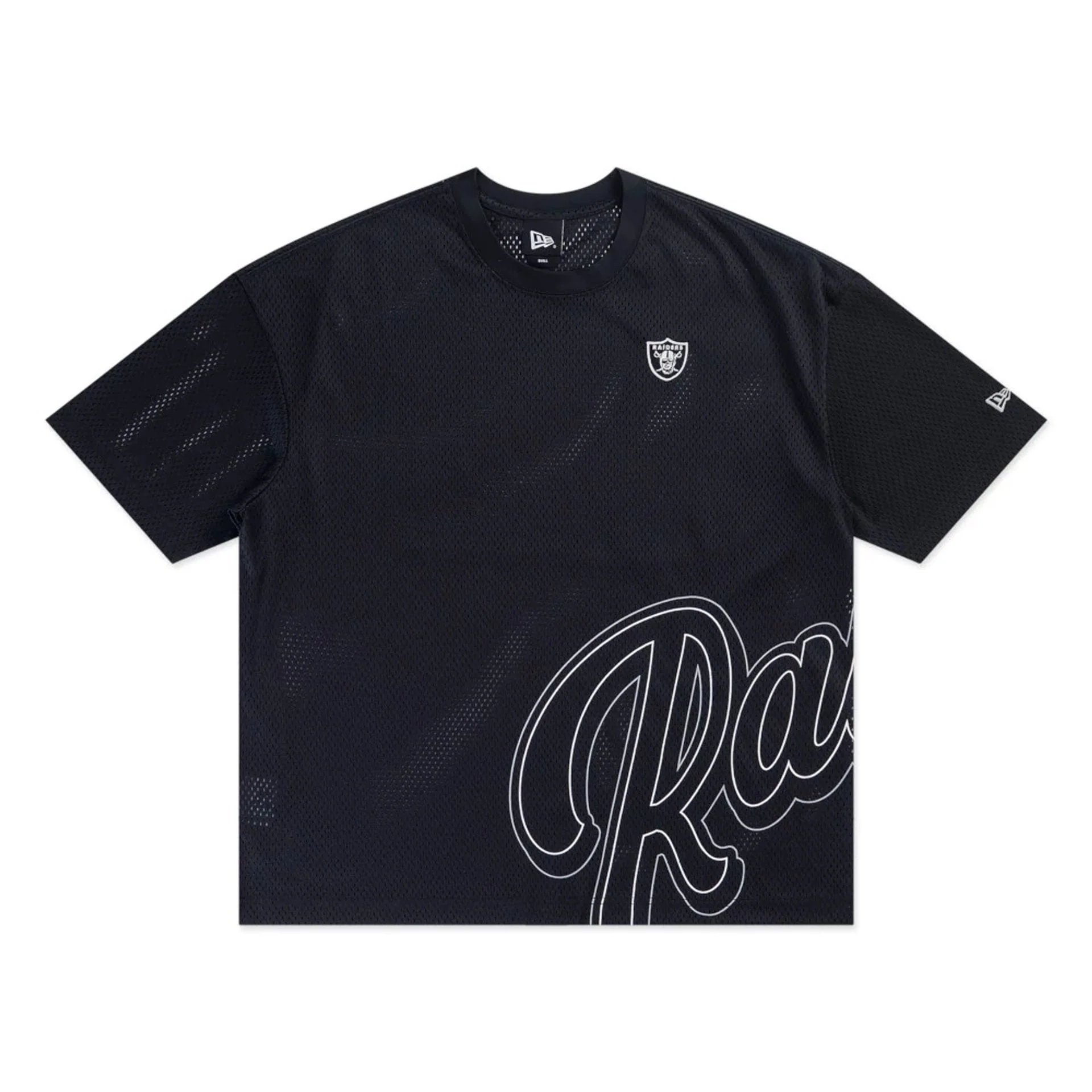 Las Vegas Raiders NFL Mix League Black Oversized Mesh T-Shirt