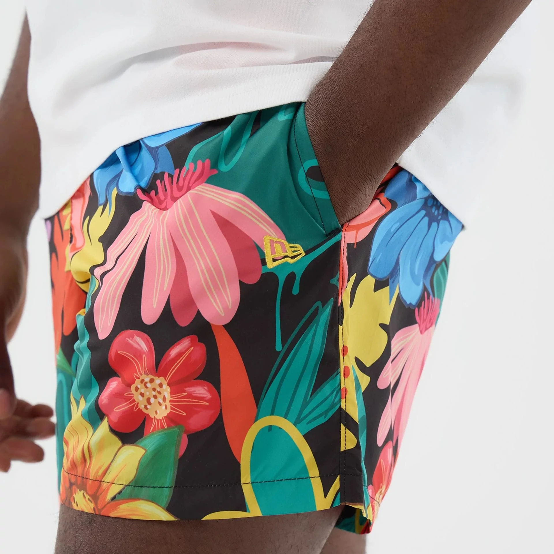 New Era Floral Black Swimming Shorts