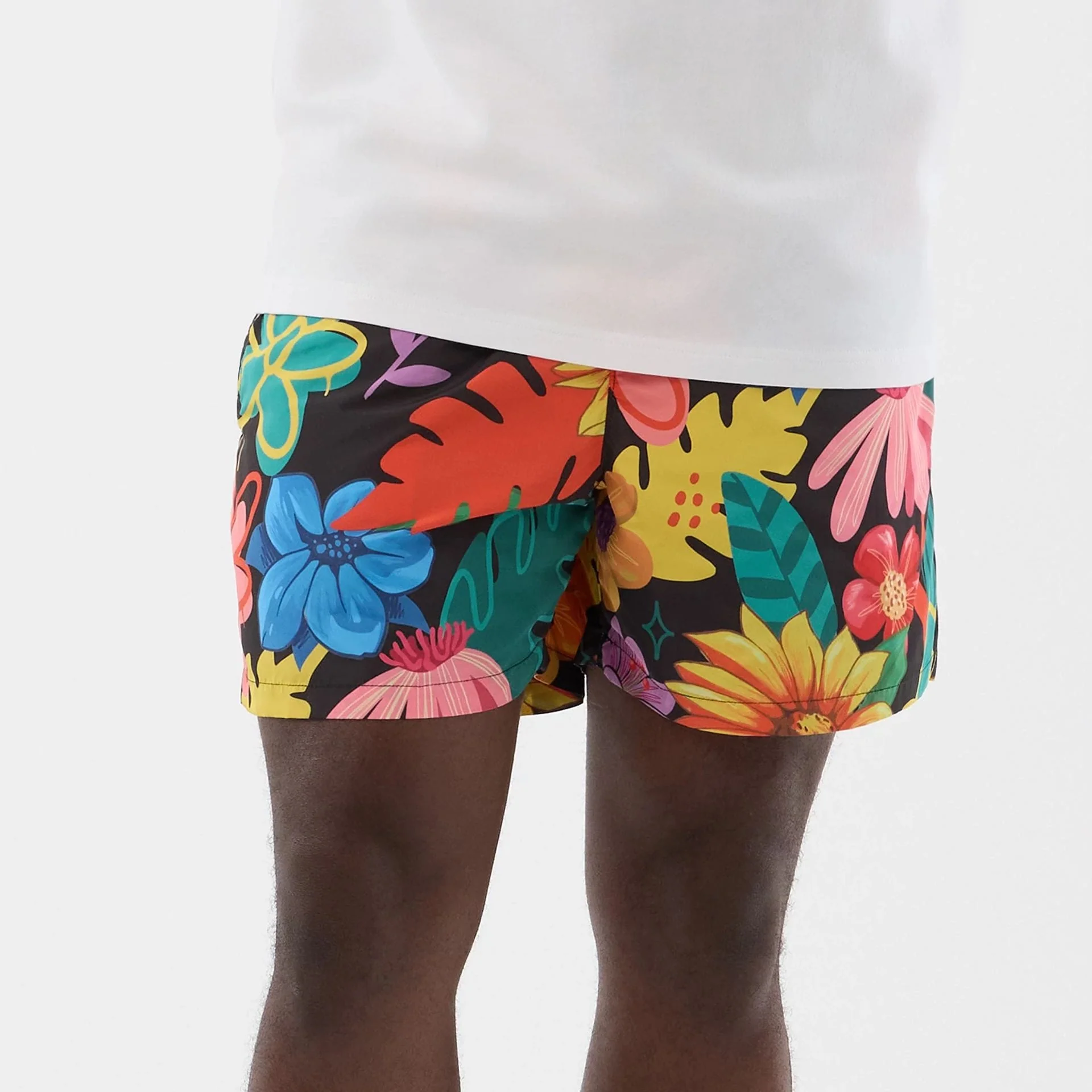 New Era Floral Black Swimming Shorts