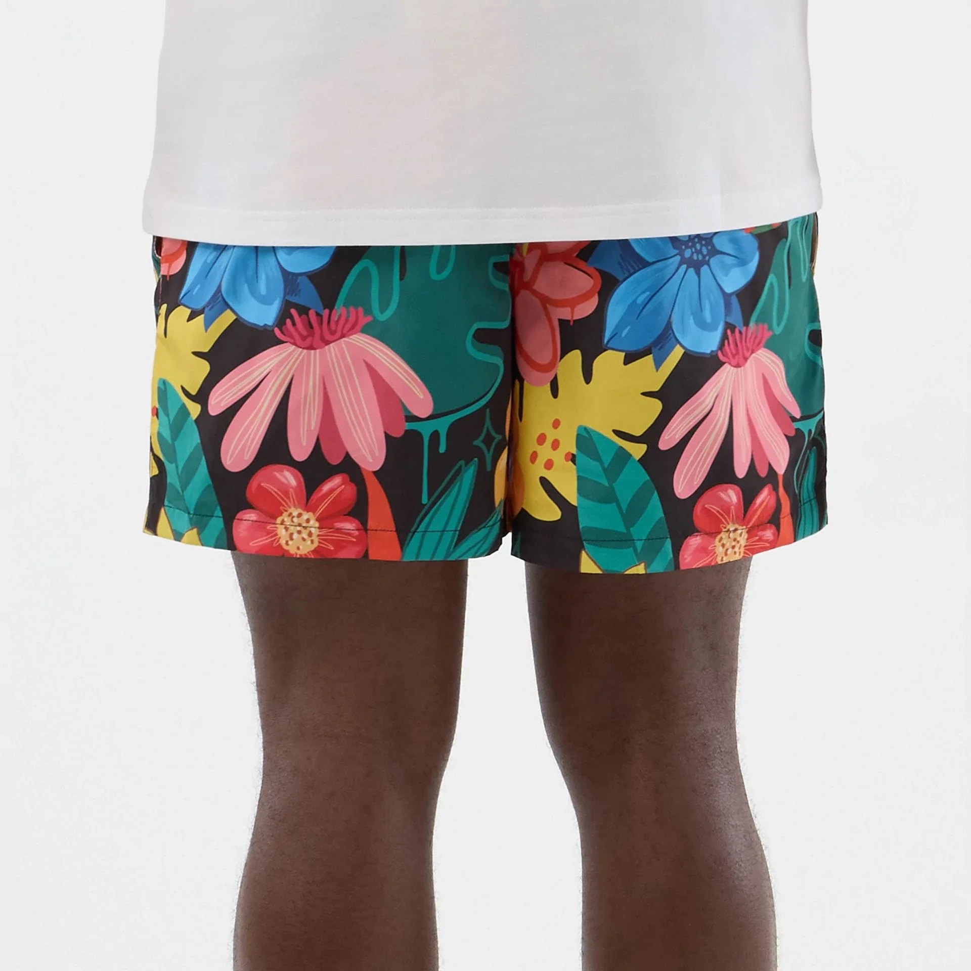 New Era Floral Black Swimming Shorts