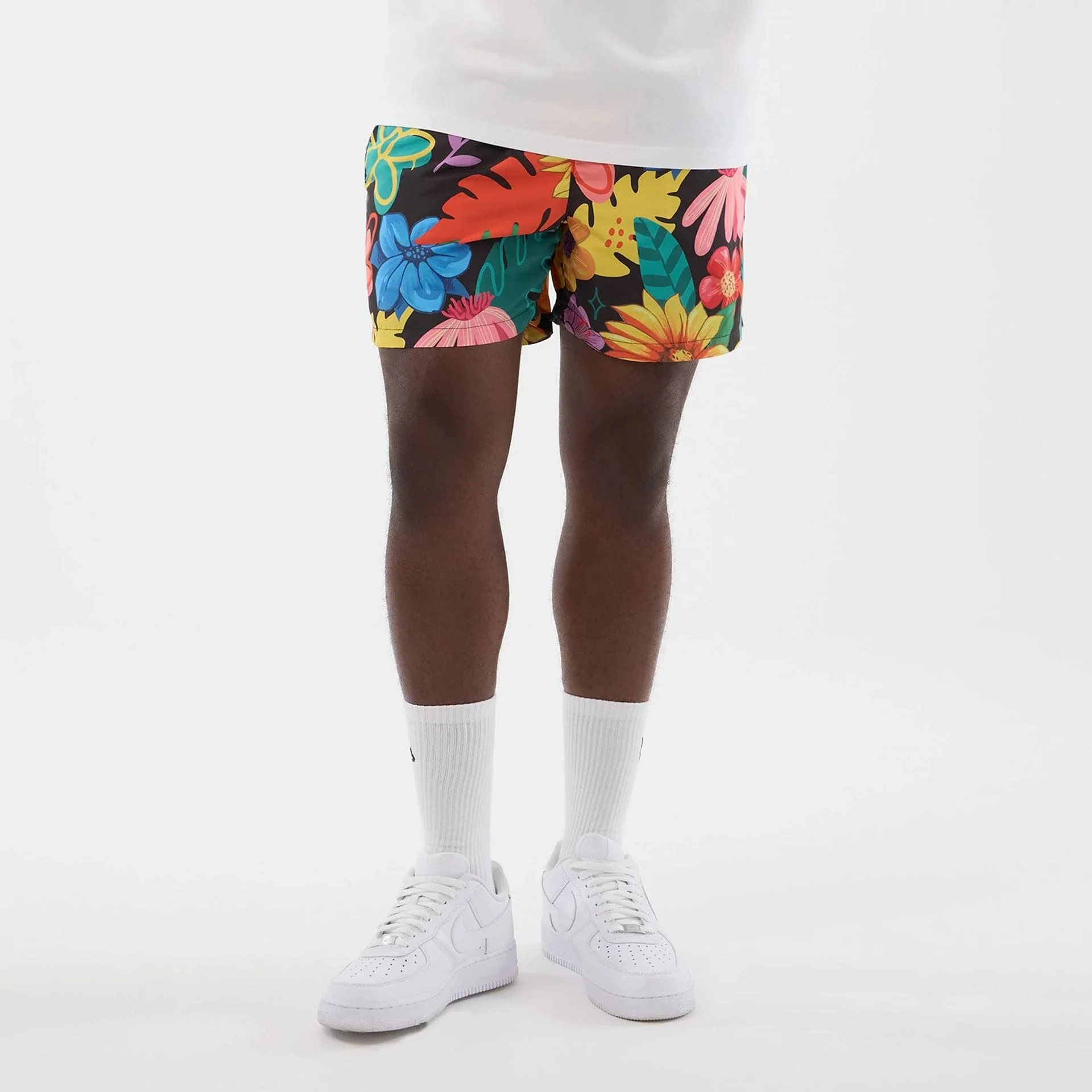 New Era Floral Black Swimming Shorts