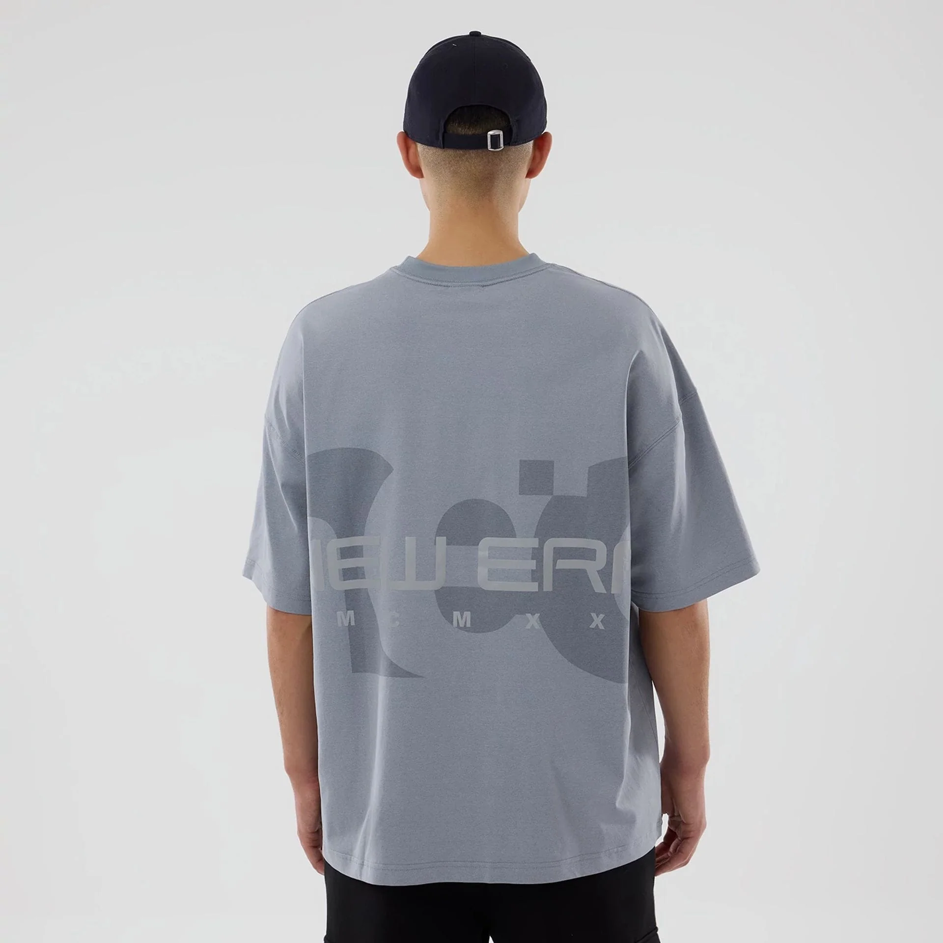 New Era NEC Logo Grey Oversized T-Shirt