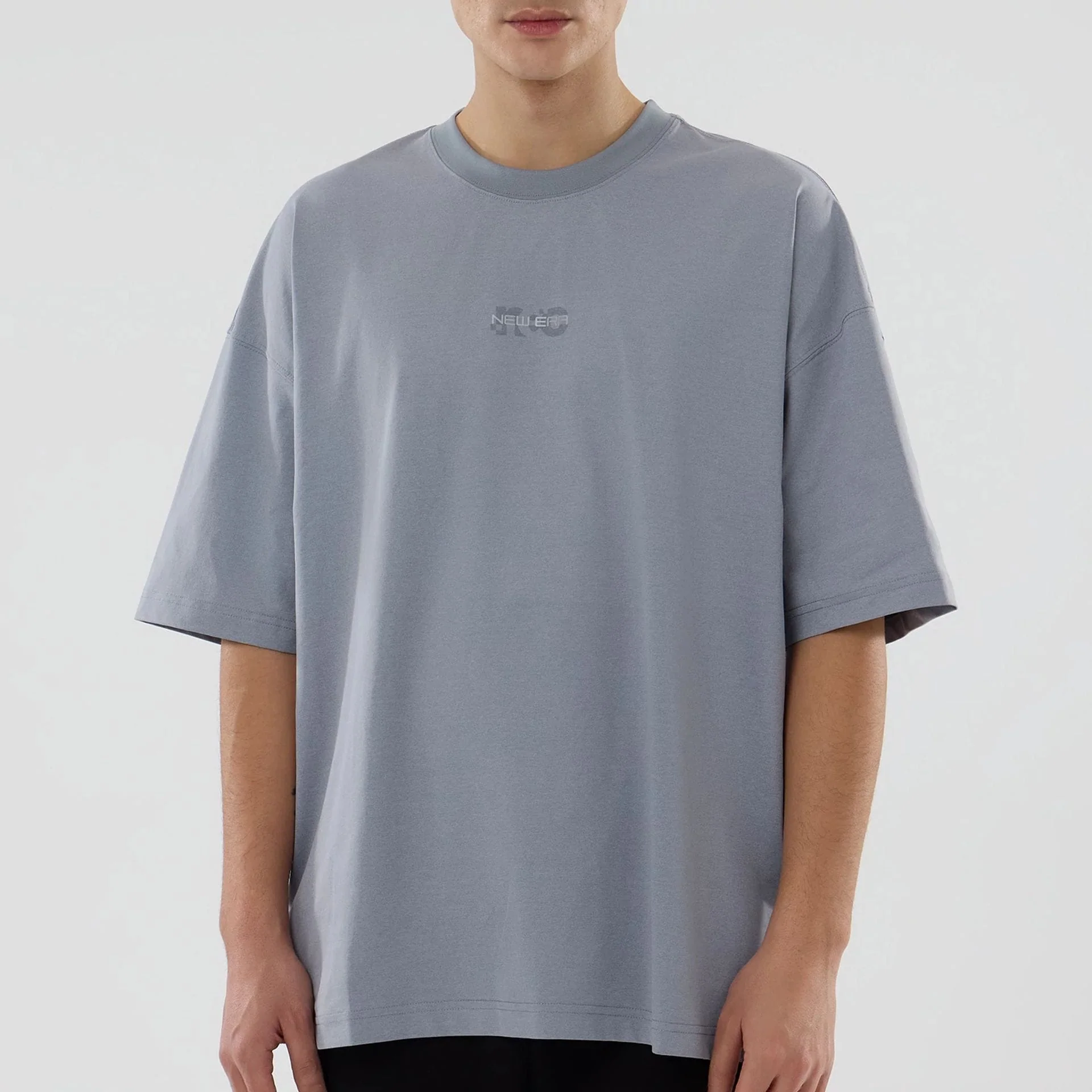 New Era NEC Logo Grey Oversized T-Shirt