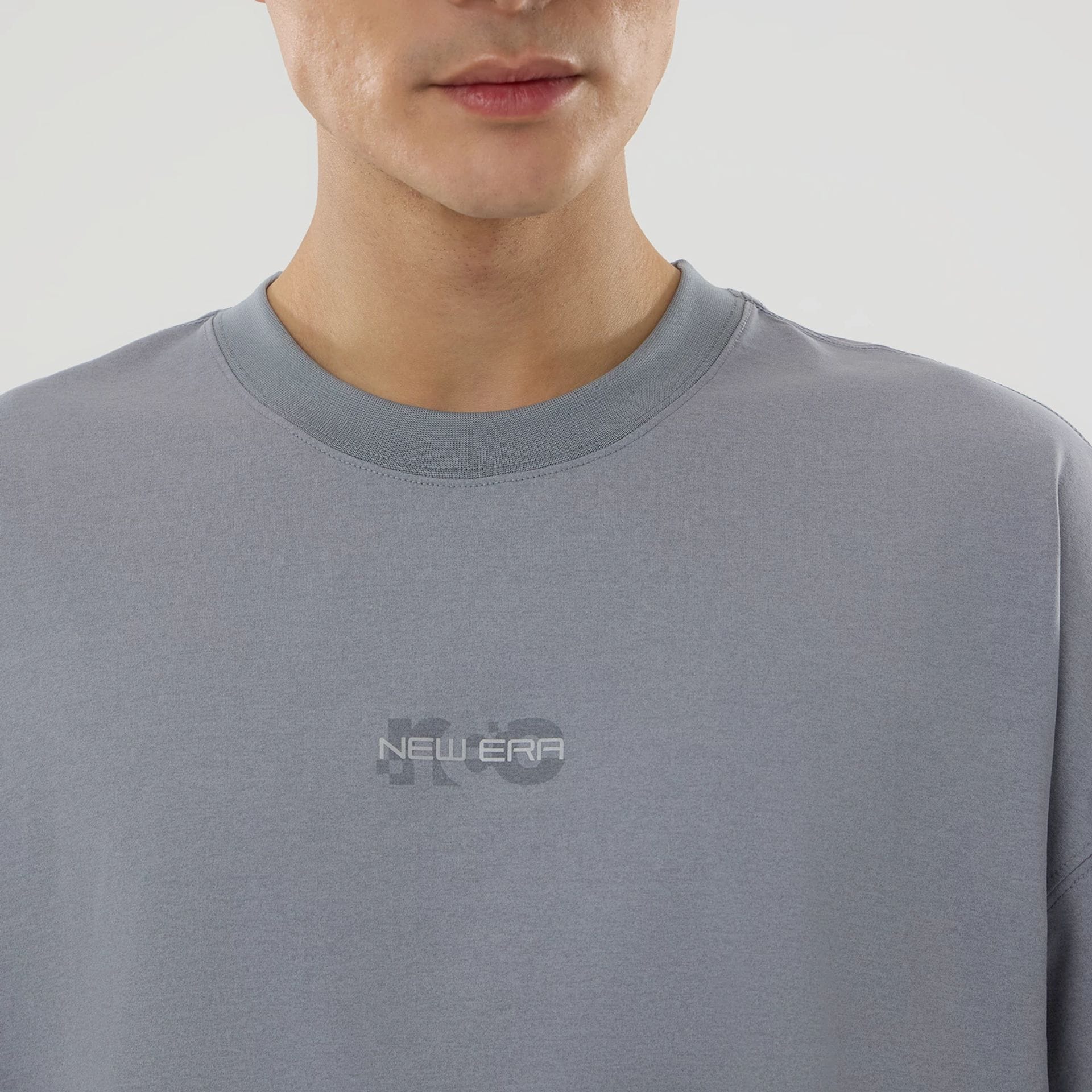 New Era NEC Logo Grey Oversized T-Shirt
