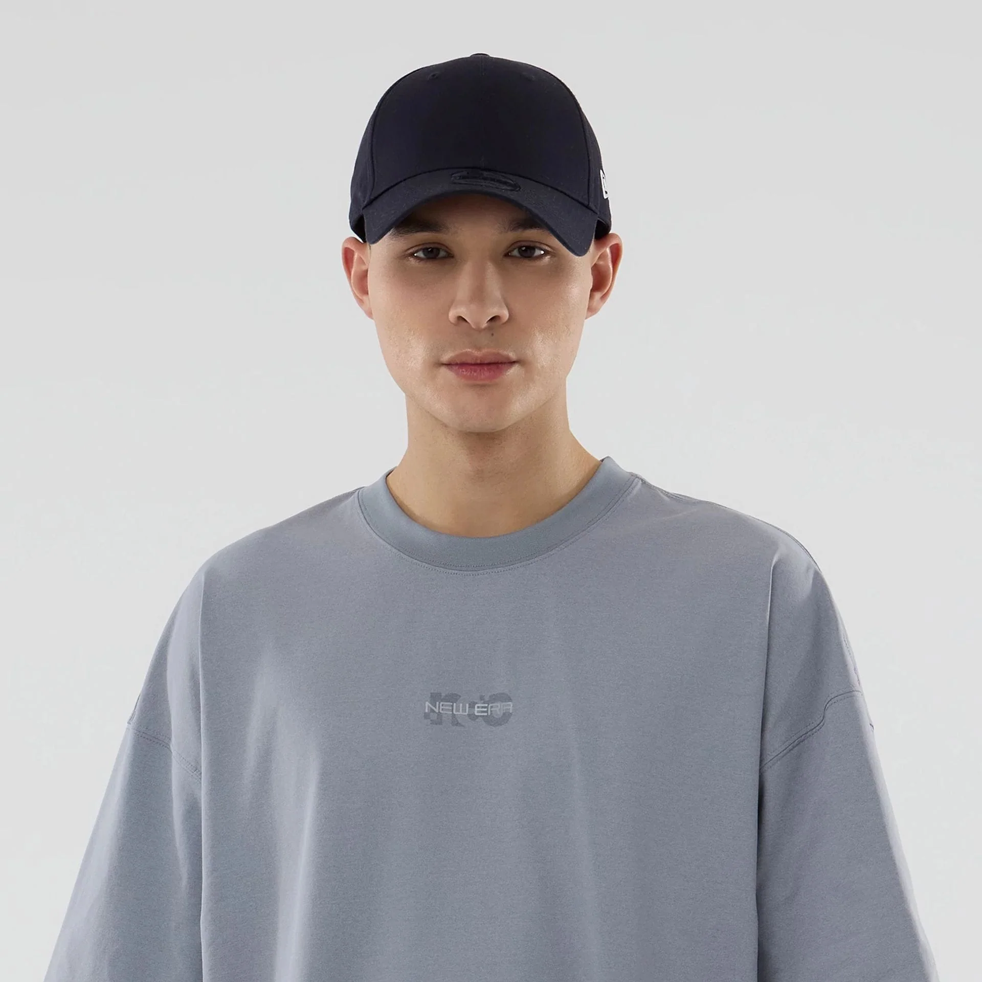 New Era NEC Logo Grey Oversized T-Shirt