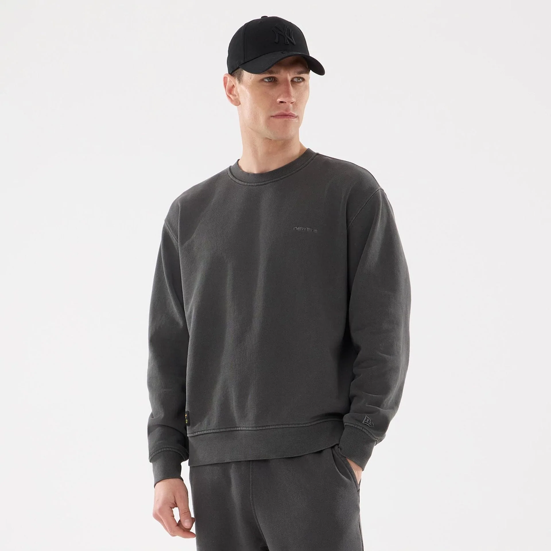 New Era Originators Black Crew Neck Sweater
