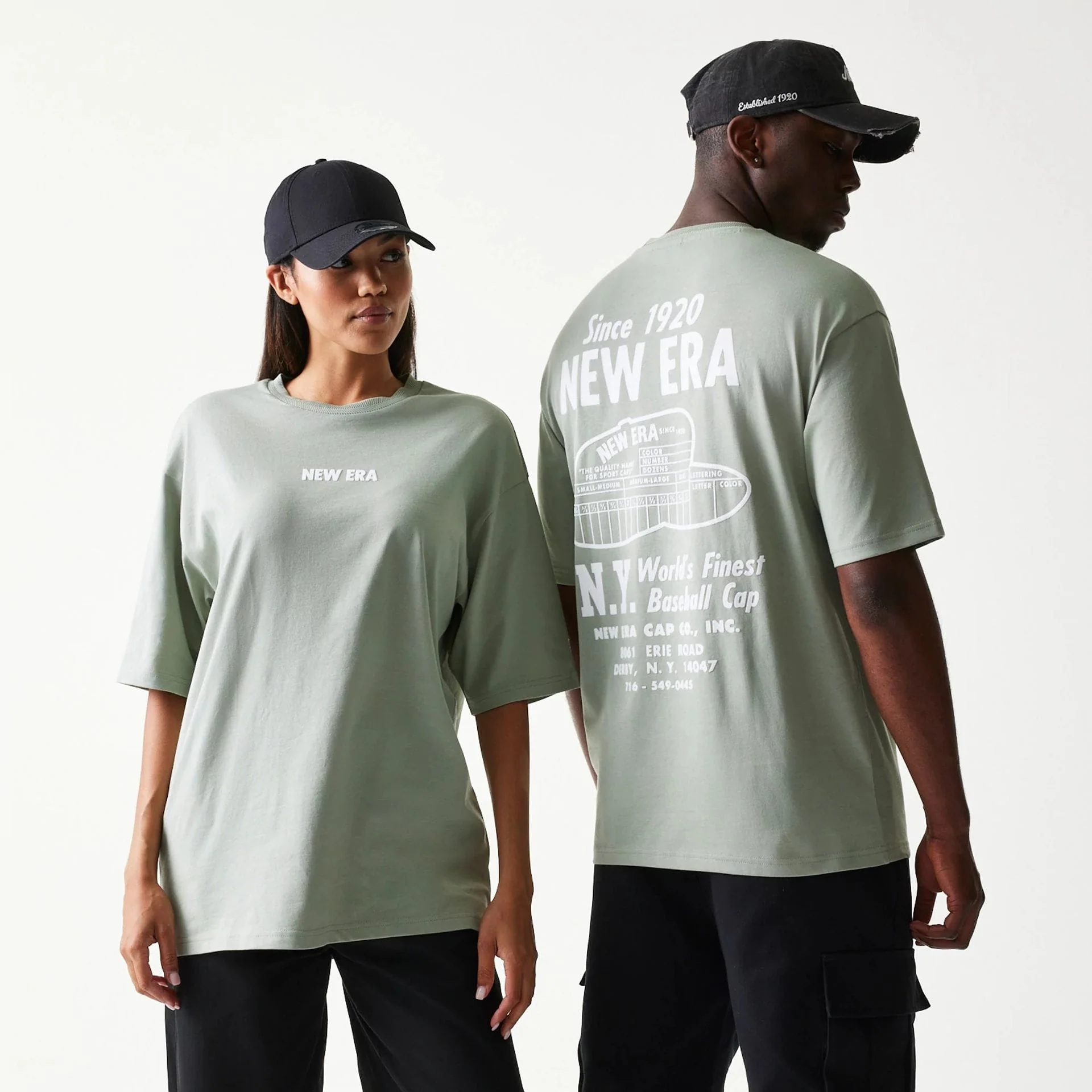 New Era Graphic Pastel Green Oversized T-Shirt