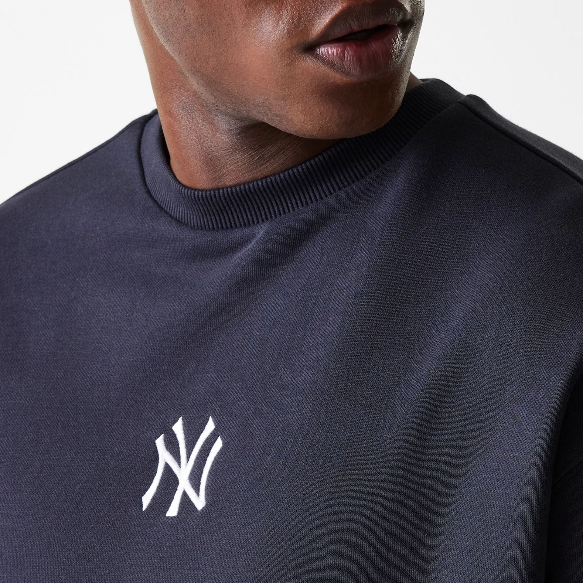 New York Yankees MLB League Essential French Terry Navy Crew Neck Sweater
