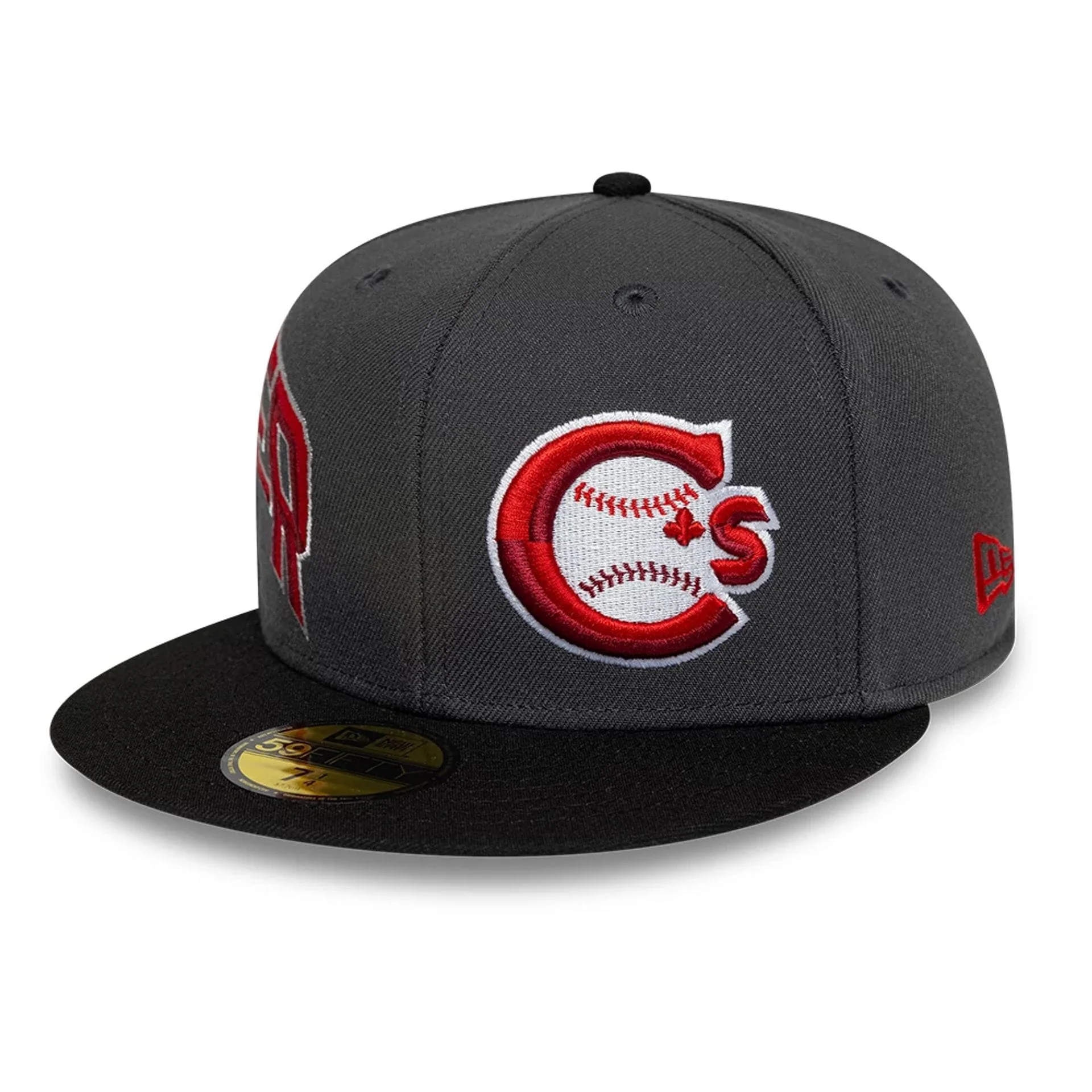 Vancouver Canadians MiLB Multi Logo Satin Lined Charcoal 59FIFTY Fitted Cap