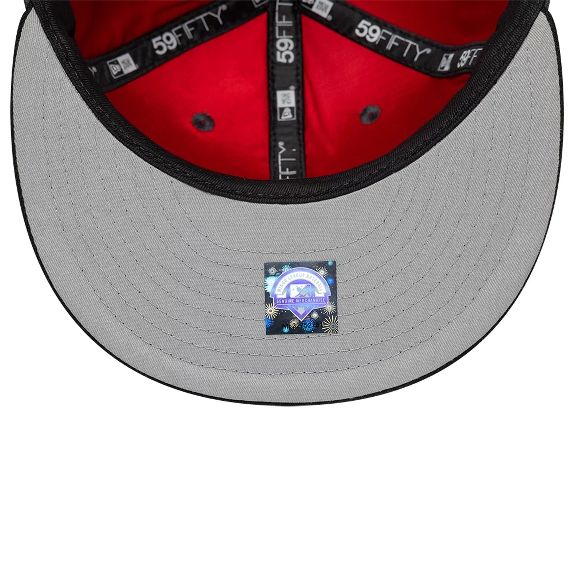 Vancouver Canadians MiLB Multi Logo Satin Lined Charcoal 59FIFTY Fitted Cap