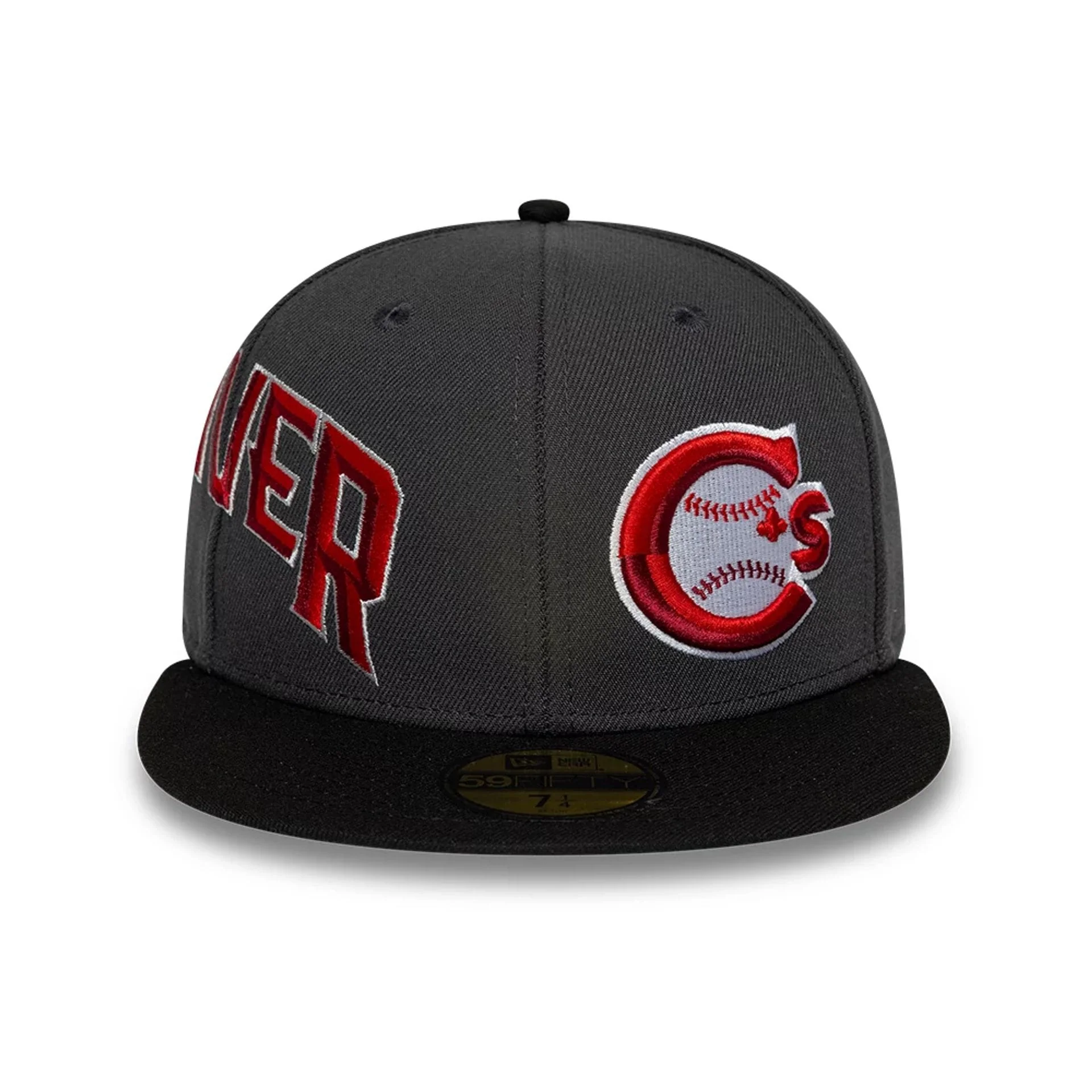 Vancouver Canadians MiLB Multi Logo Satin Lined Charcoal 59FIFTY Fitted Cap