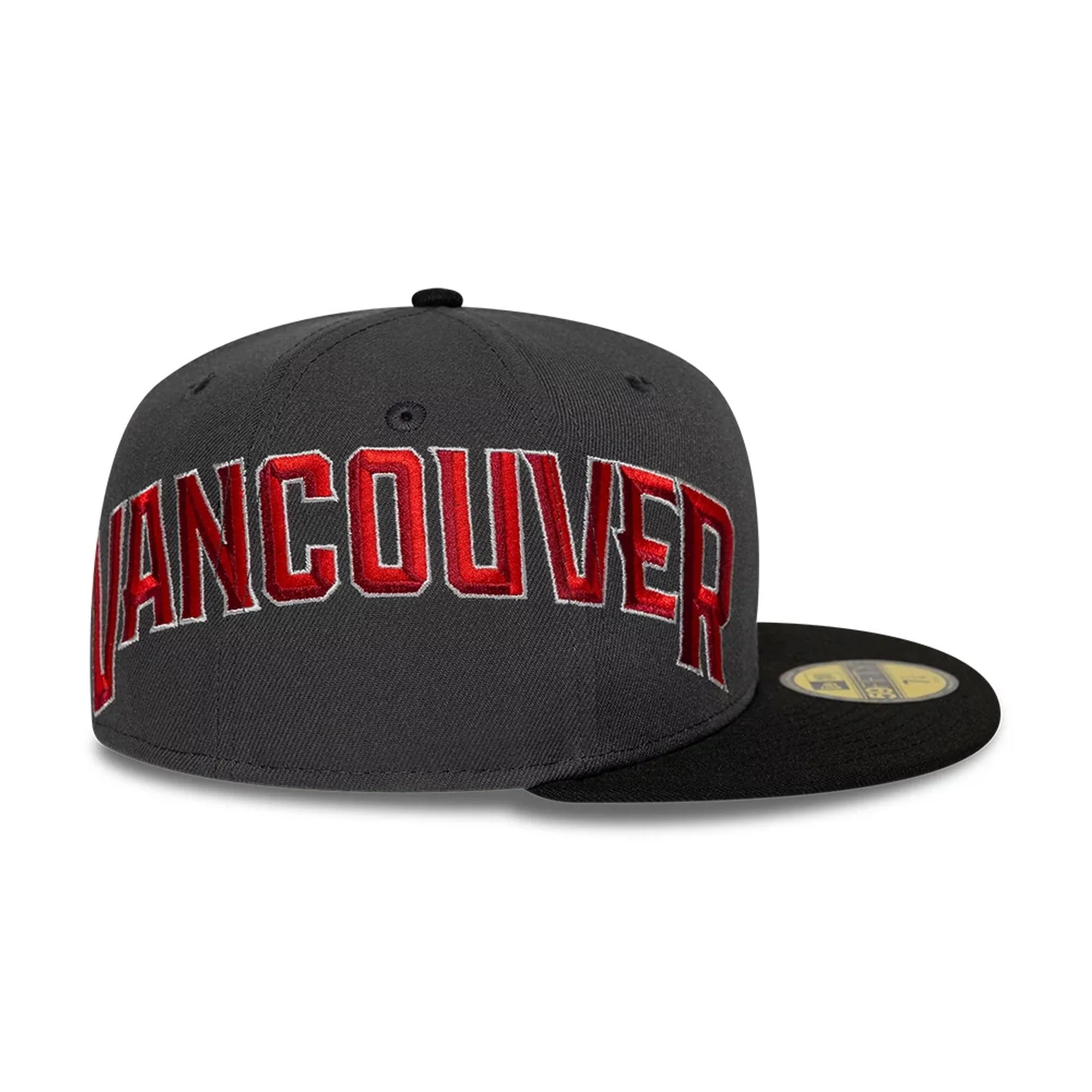 Vancouver Canadians MiLB Multi Logo Satin Lined Charcoal 59FIFTY Fitted Cap