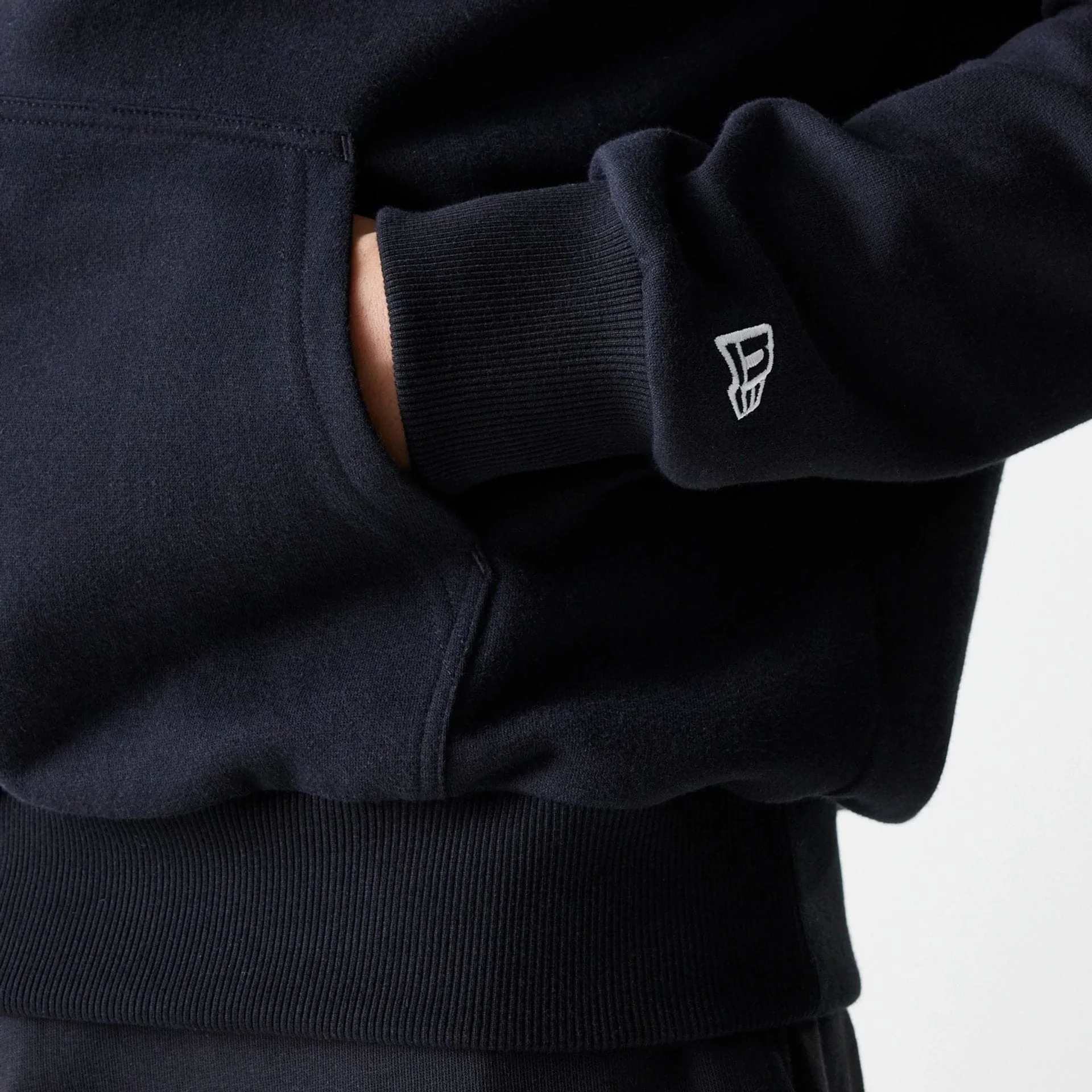 New York Yankees MLB League Essential Midi French Terry Black Oversized Pullover Hoodie