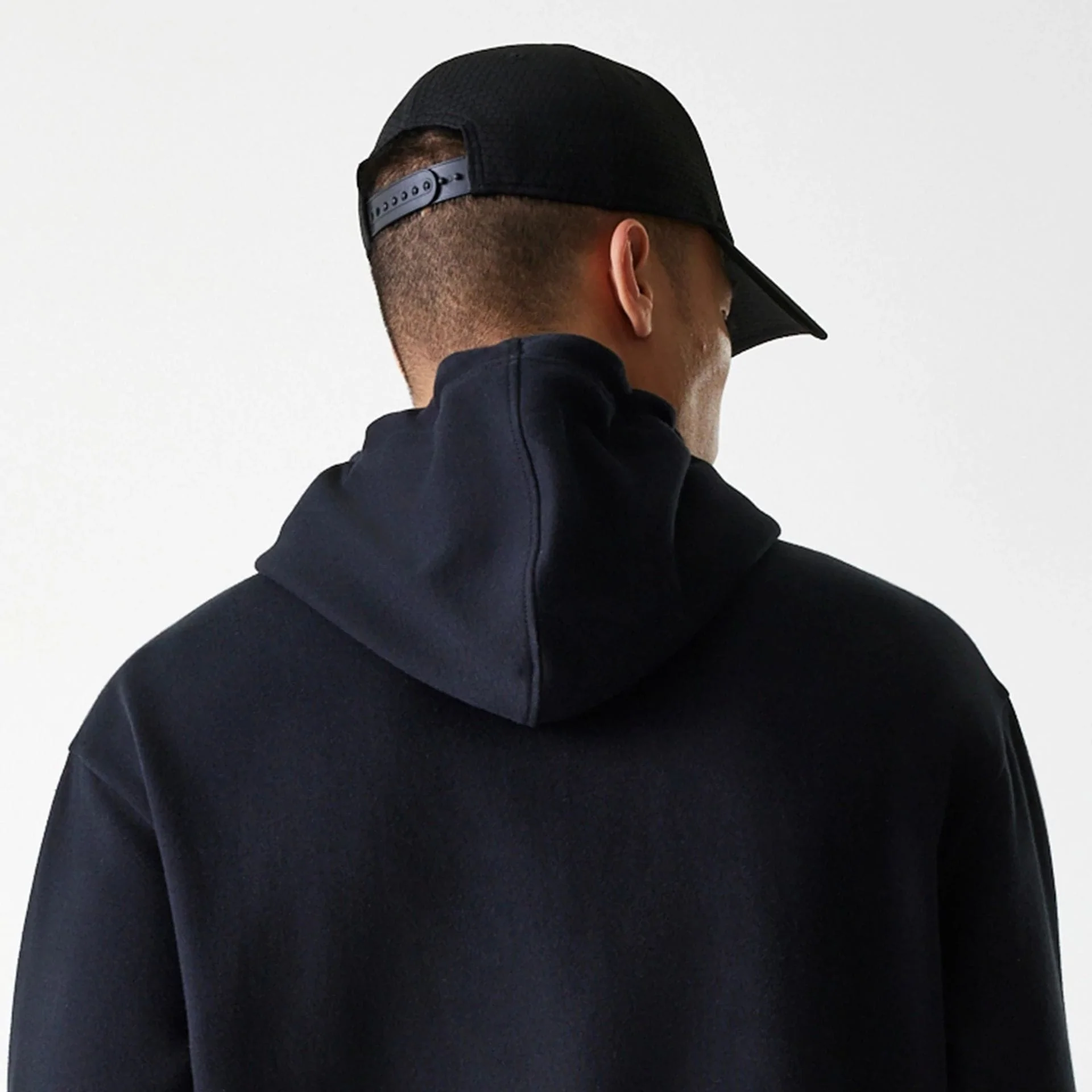 New York Yankees MLB League Essential Midi French Terry Black Oversized Pullover Hoodie